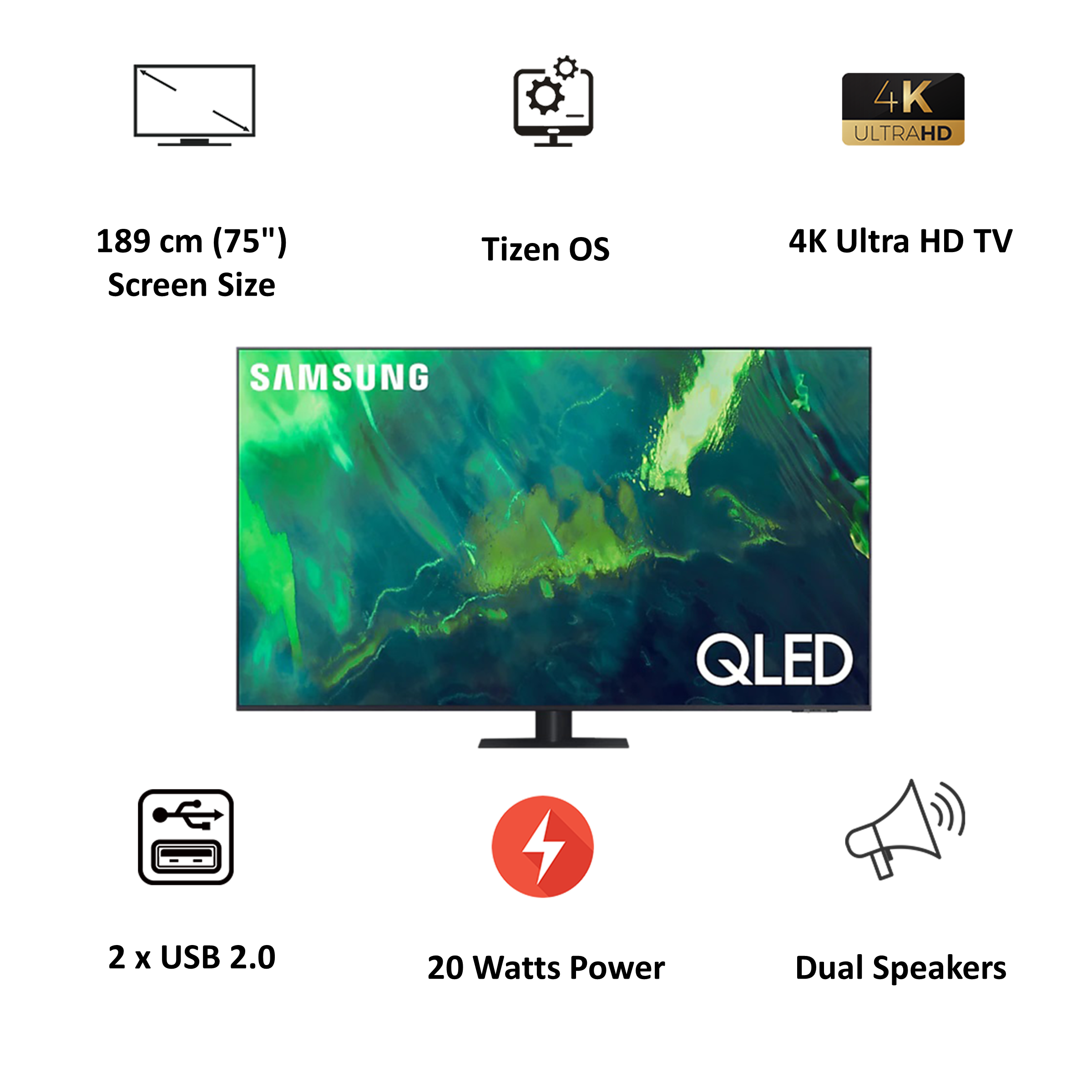 Samsung 7 Series 189cm (75 Inch) Ultra HD 4K QLED Smart TV (Multi Voice Assistant Supported, QA75Q70AAKXXL, Titan Grey)_3