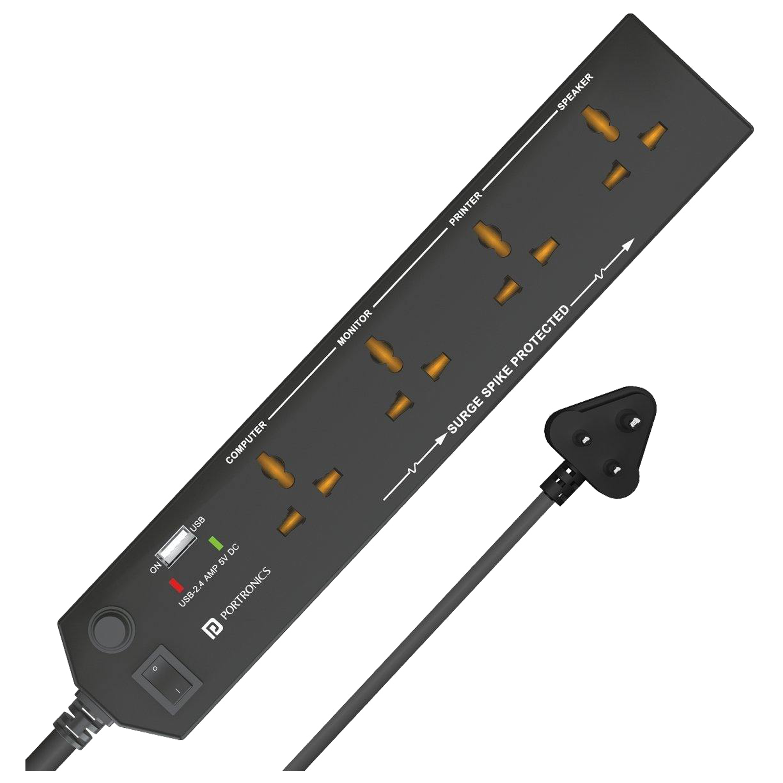 Buy Croma 2 Amps 3 Sockets Surge Protector With Individual Switch