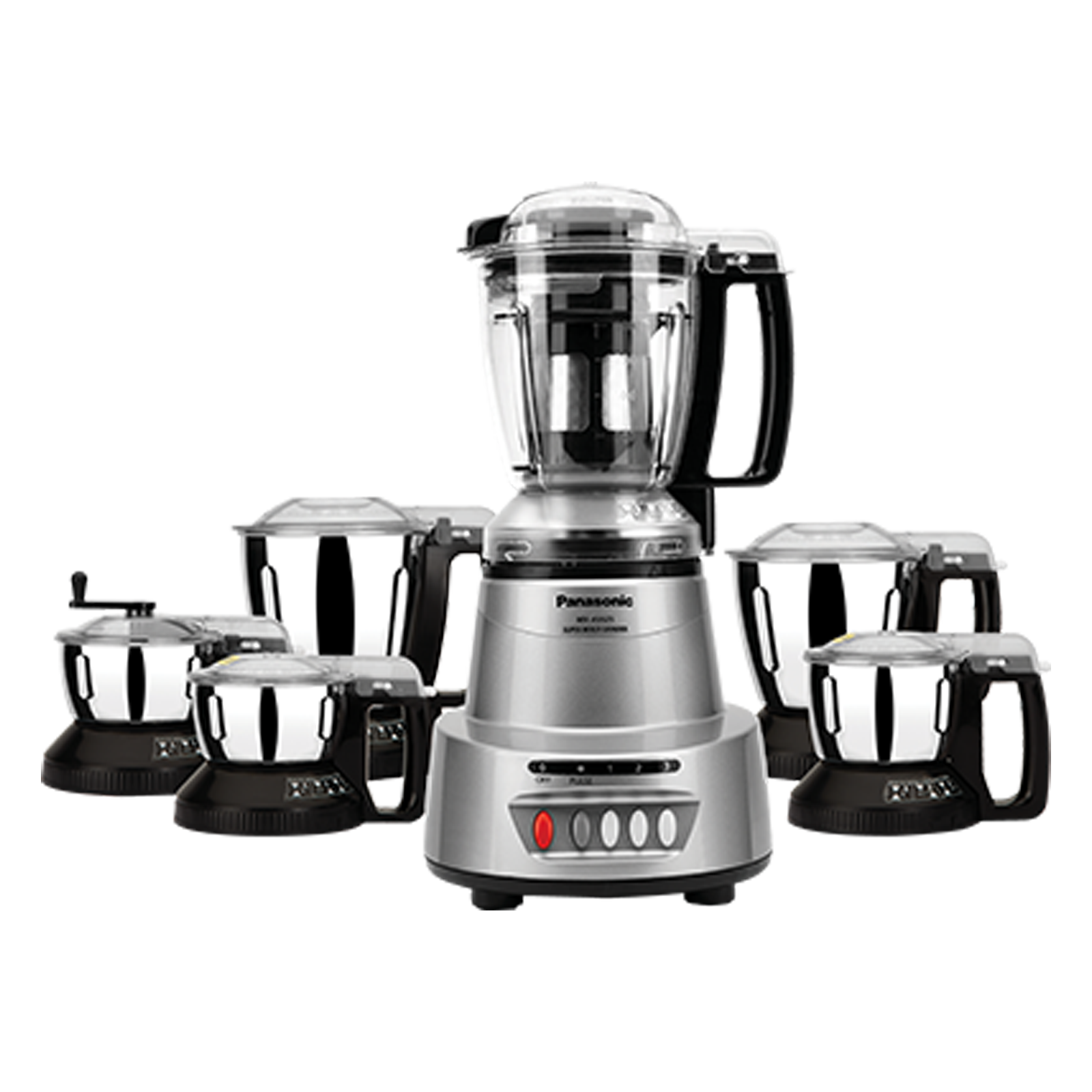 

Panasonic Elements 600 Watts 6 Jars Mixer Grinder (Oil Seal Protection System, MX-AV625ES, Earthy Silver), No color