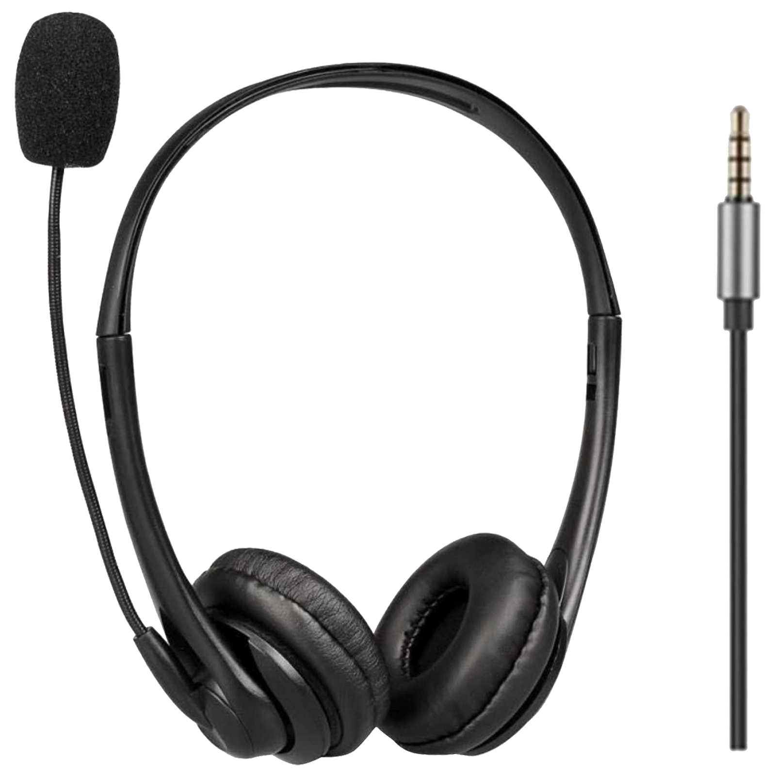 Fire-Boltt 10BWHAAY#1 BWH1000 On-Ear Active Noise Cancellation Wired Headphone with Mic (Stereo Sound, Black)_1