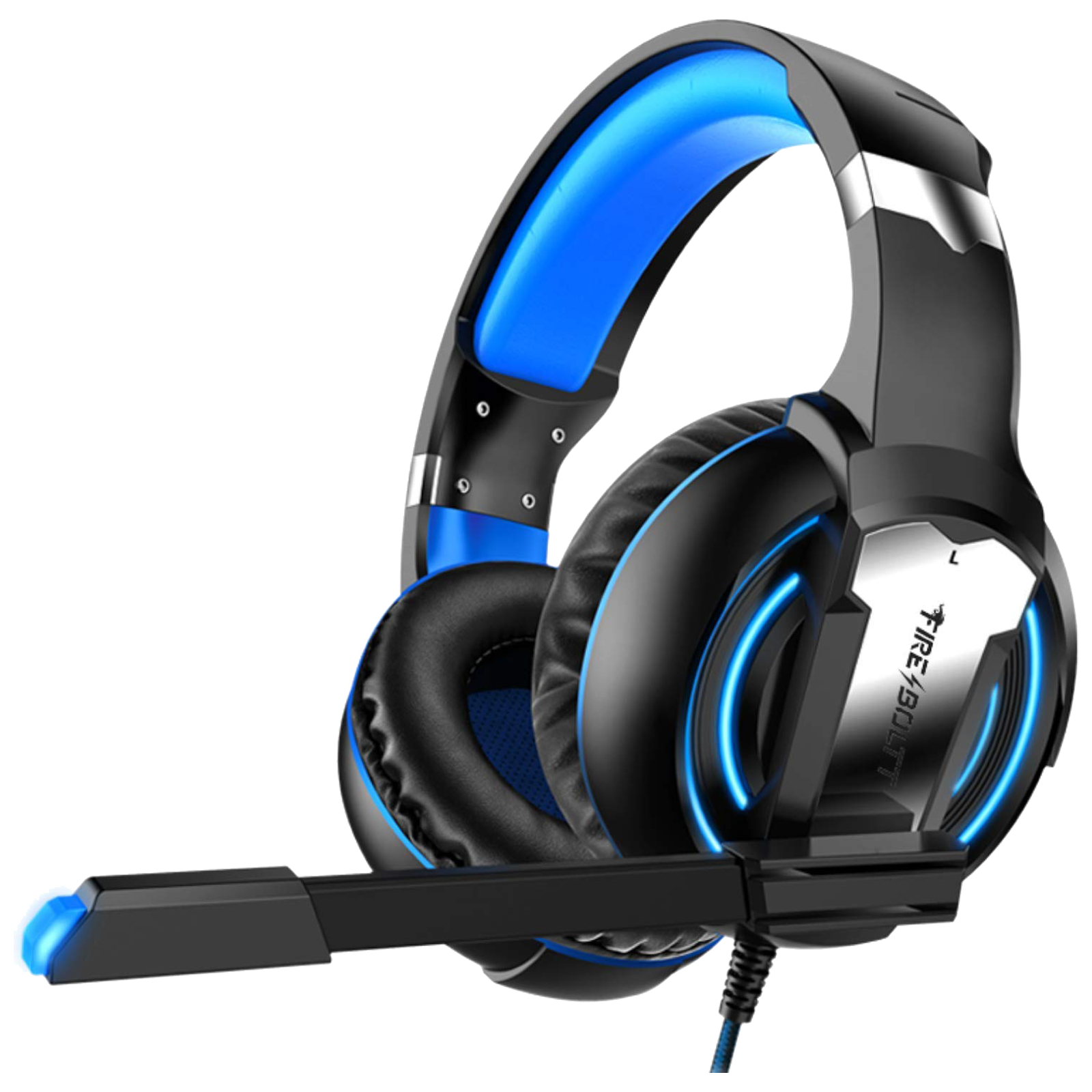 Fire-Boltt 10BGHAAY#1 BGH1000 Over-Ear Wired Gaming Headphone with Mic (Luminous LED Lights, Blue)_1