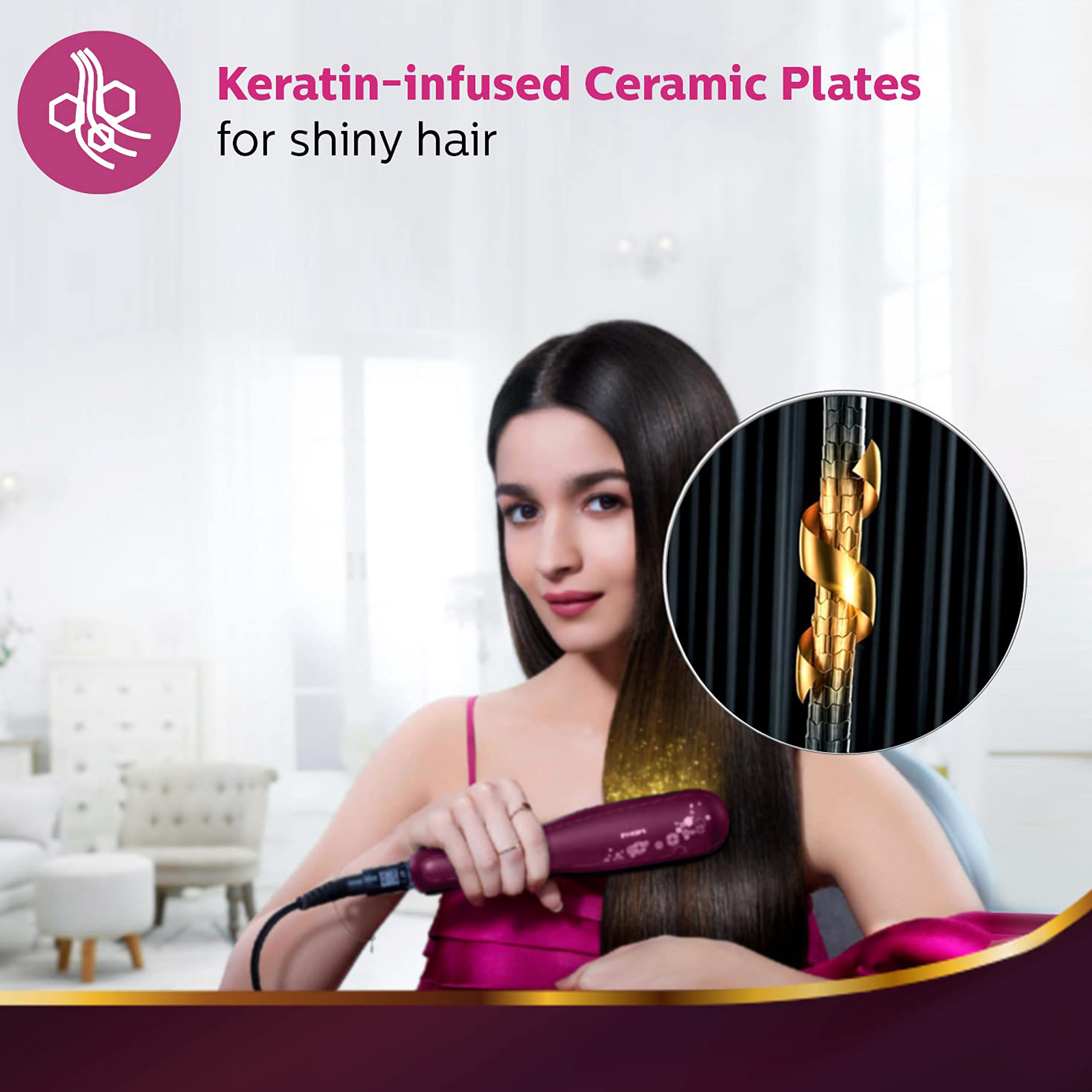 Buy Philips 3000 Series Corded Straightener (SilkProtect Technology, BHS738/00, Wine) Online - Croma Buy Philips 3000 Series Corded Straightener (SilkProtect Technology, BHS738/00, Wine) Online - Croma