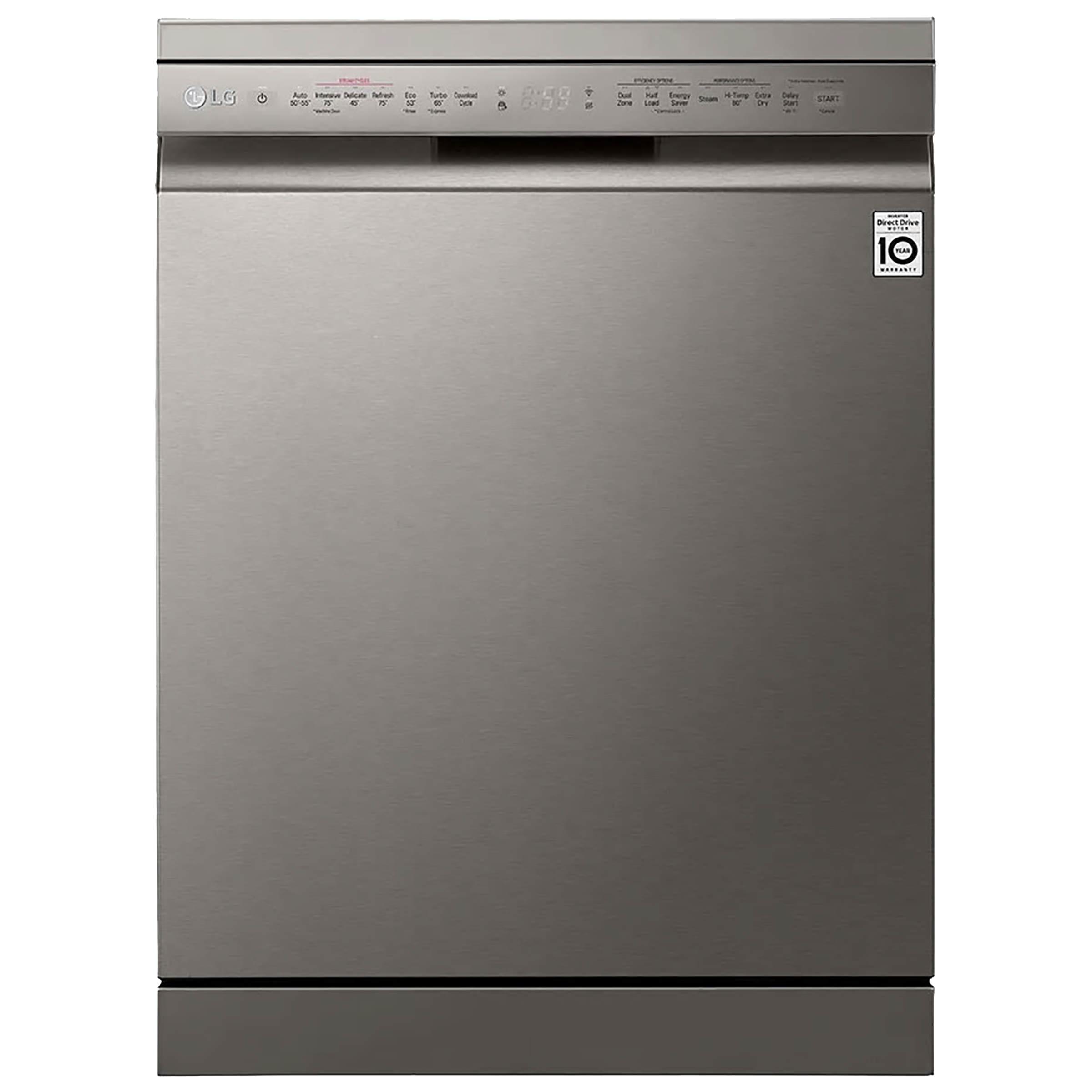 LG - lg 14 Place Setting Freestanding Dishwasher (TrueSteam, DFB424FP.APZPEIL, Silver)