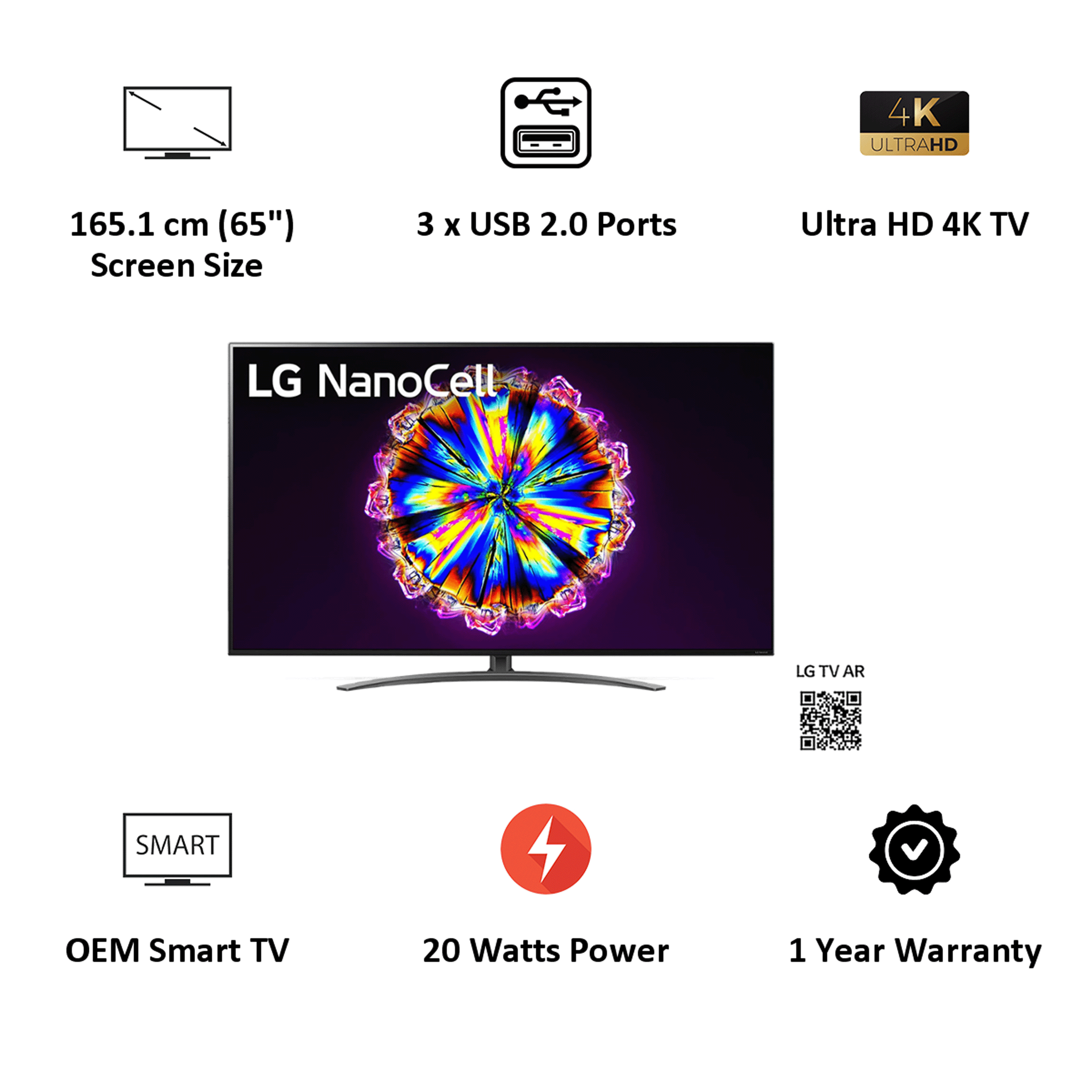 LG Nano91 165.1cm (65 Inch) 4K Ultra HD LED Smart TV (Real 4K NanoCell Display, 65NANO91TNA, Black)_3