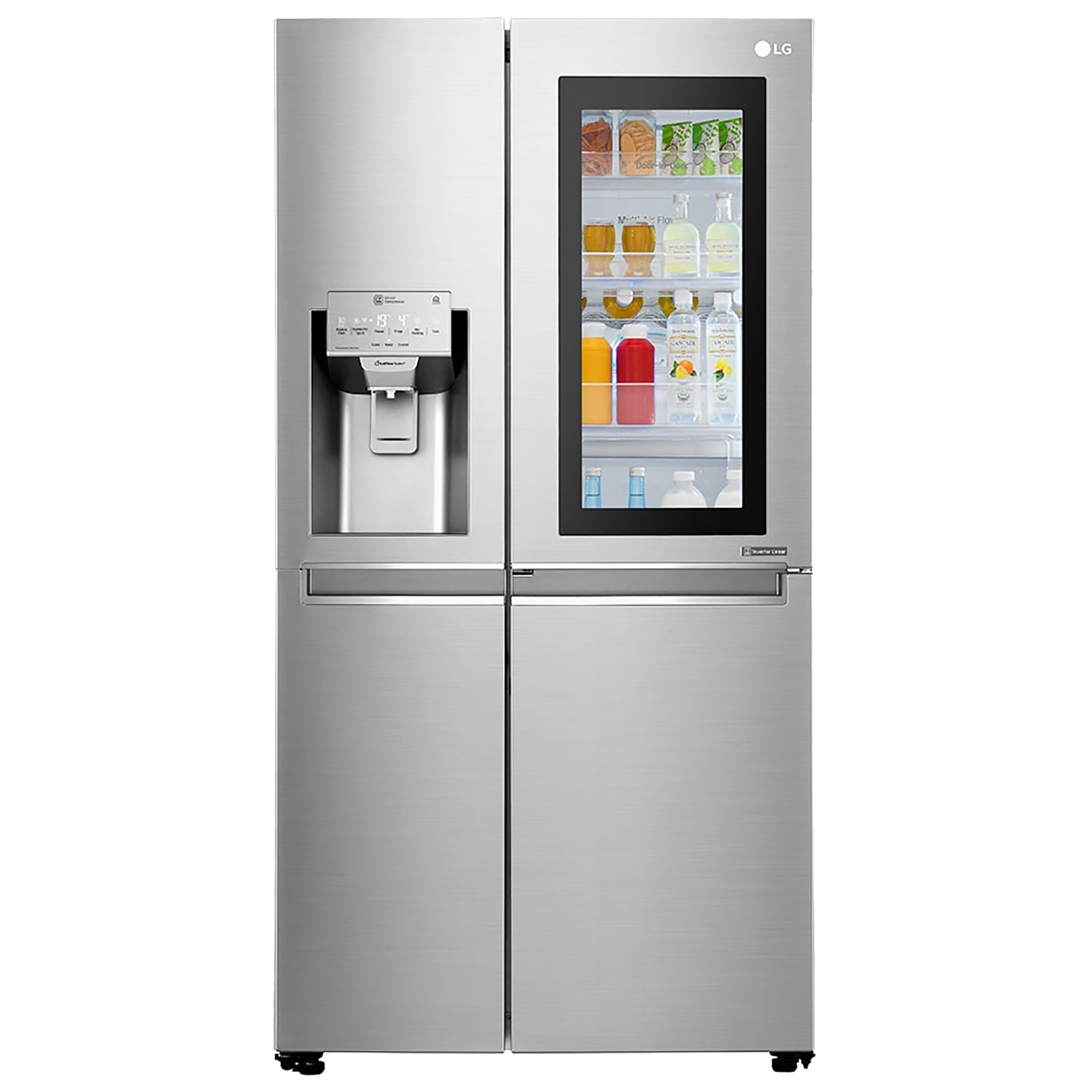 LG 668 Litres Frost Free Inverter Side-by-Side Door Refrigerator (InstaView Door-in-Door, GC-X247CSAV.BNSQEB, Noble Steel)_1
