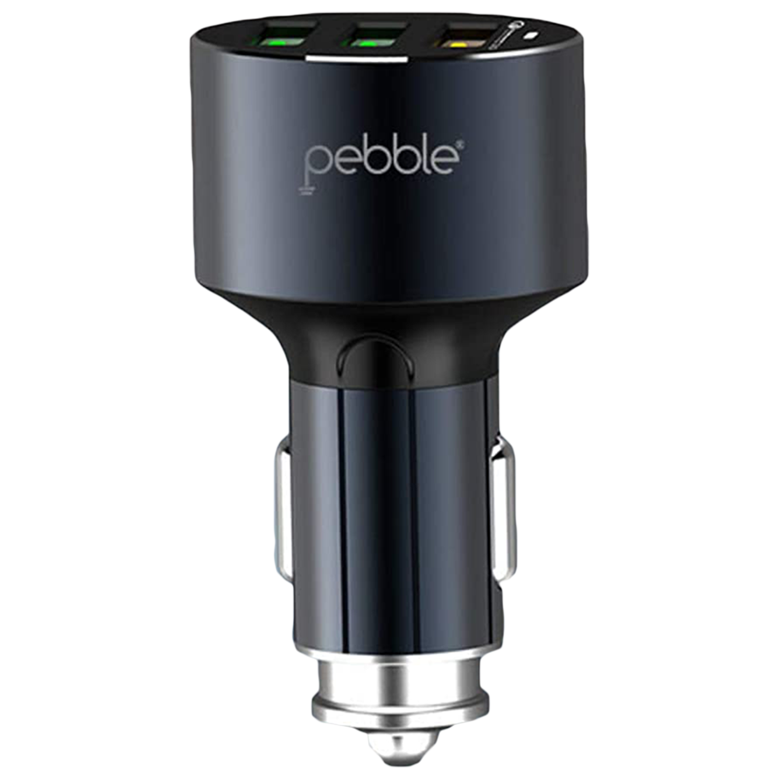 Pebbles - Pebble 36 Watts/3.6 Amps 3 USB Ports Car Charging Adapter with Cable (Quick Charge 3.0 Support, PCC3Q, Black)