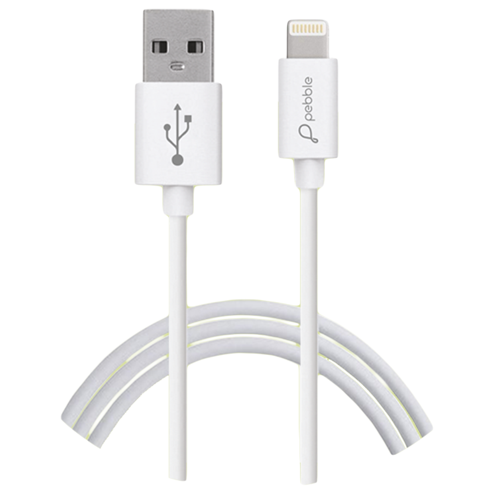 Pebble Copper 1 Meter USB 2.0 (Type-A) to Lightning Power/Charging, Data Transfer USB Cable (Fast Charging, PBCL10, White)_1