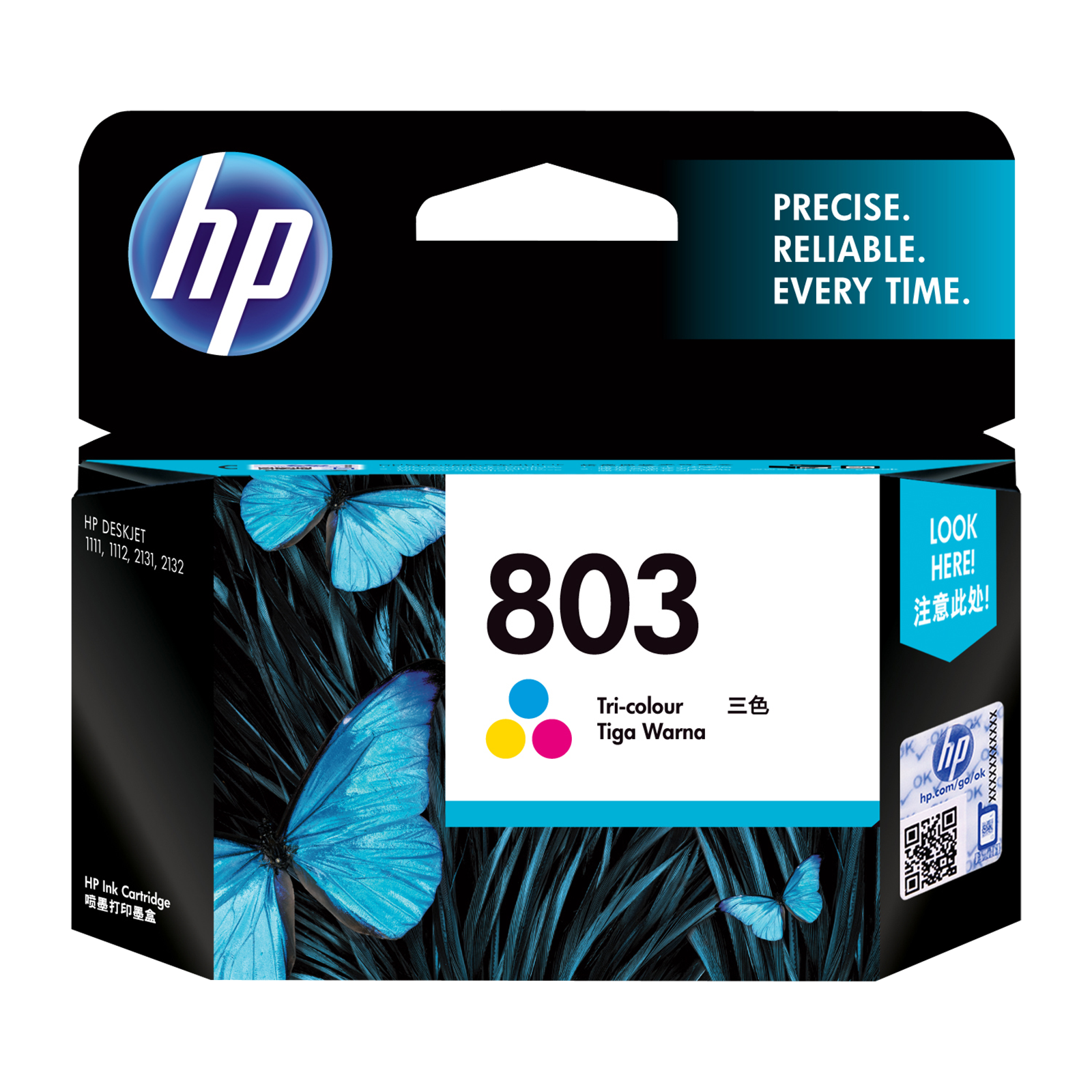 HP 803 Original Ink Advantage Cartridge (889296532163N, Tri-Color)_1