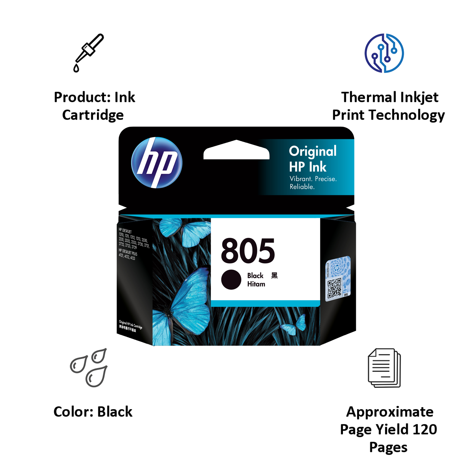 HP 805 Original Pack of 1 Ink Cartridge (3YM73AA, Black)_2