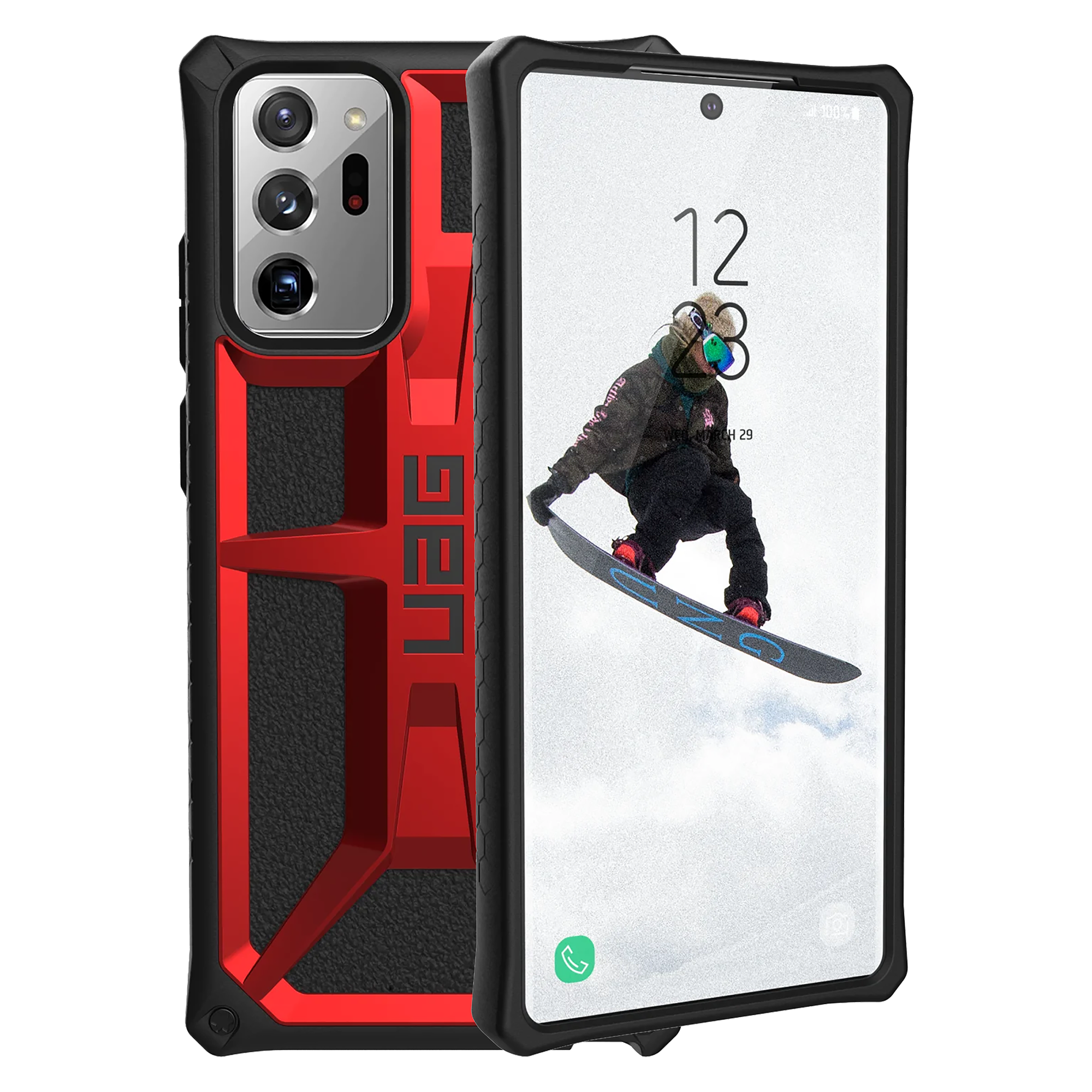

UAG Monarch Leather Back Case For Galaxy Note 20 (Oversized Tactile Buttons, UGMO_20NOTE, Crimson), No color