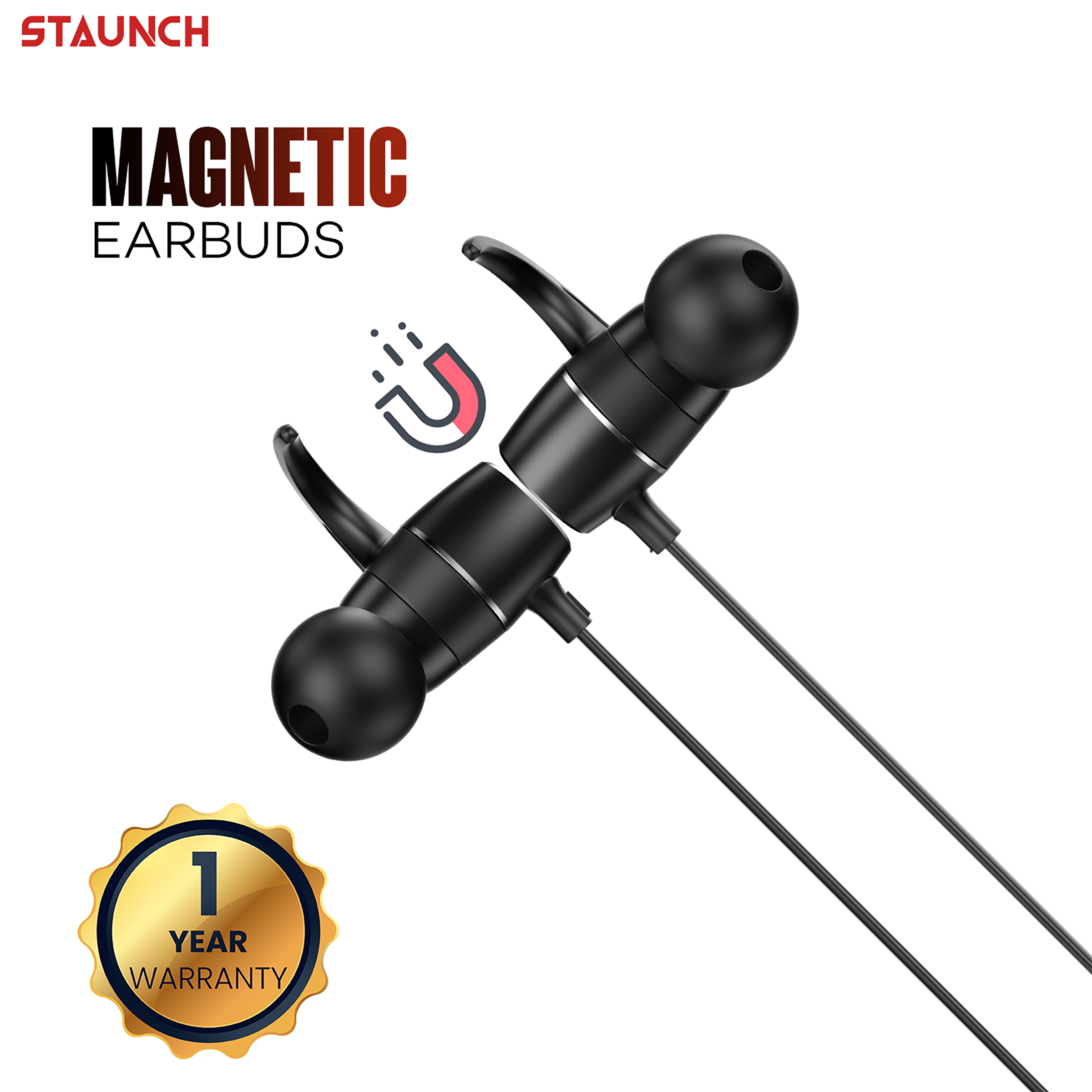 Staunch Flex 100 Pro In-Ear Wireless Earphone with Mic (Bluetooth 4.0, IPX4 Water Resistant, Black)_2
