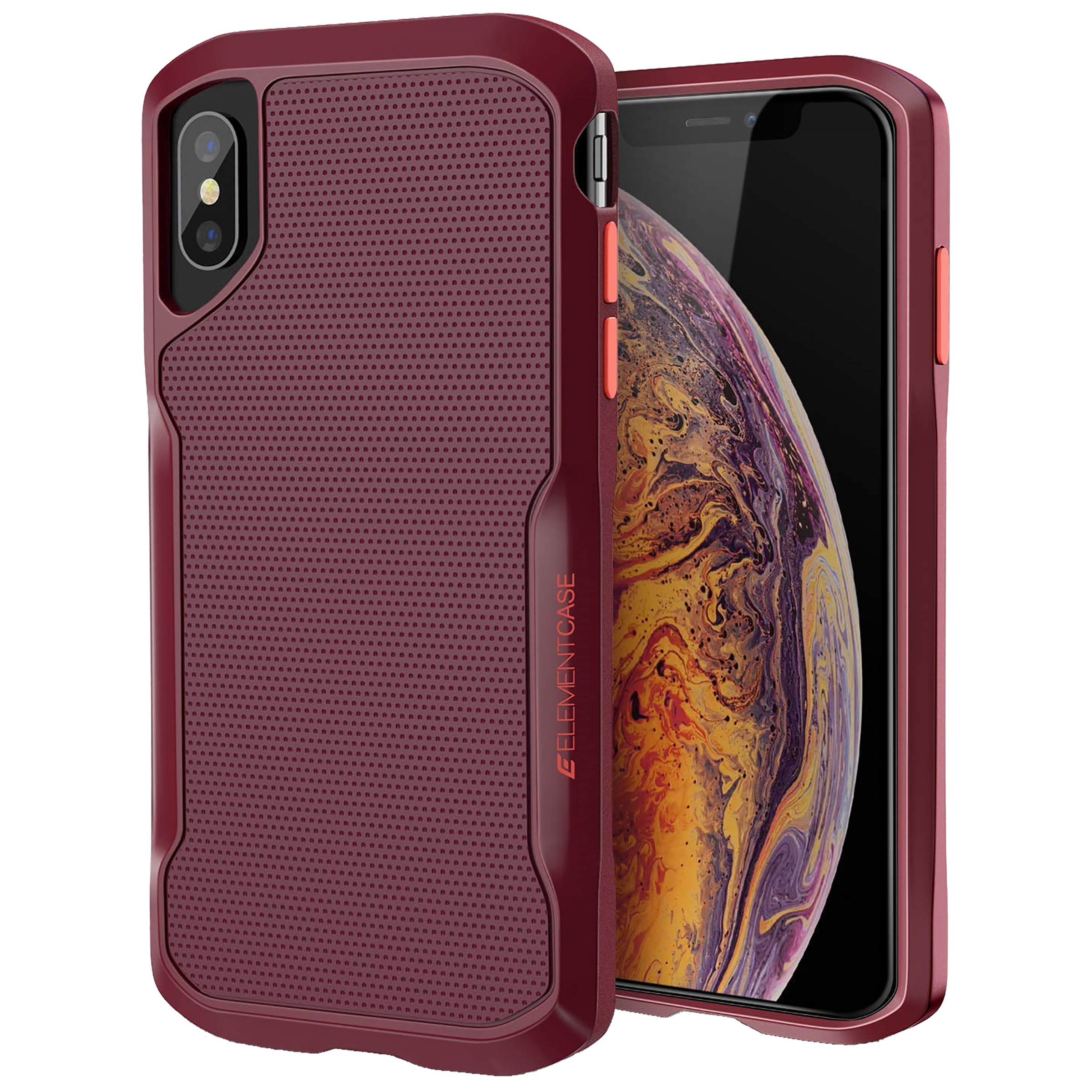 Element Case Shadow Thermoplastic Polyurethane Back Case For iPhone XS Max (Mil-Spec Drop Protection, EMT-322-192E-03, Red)_1