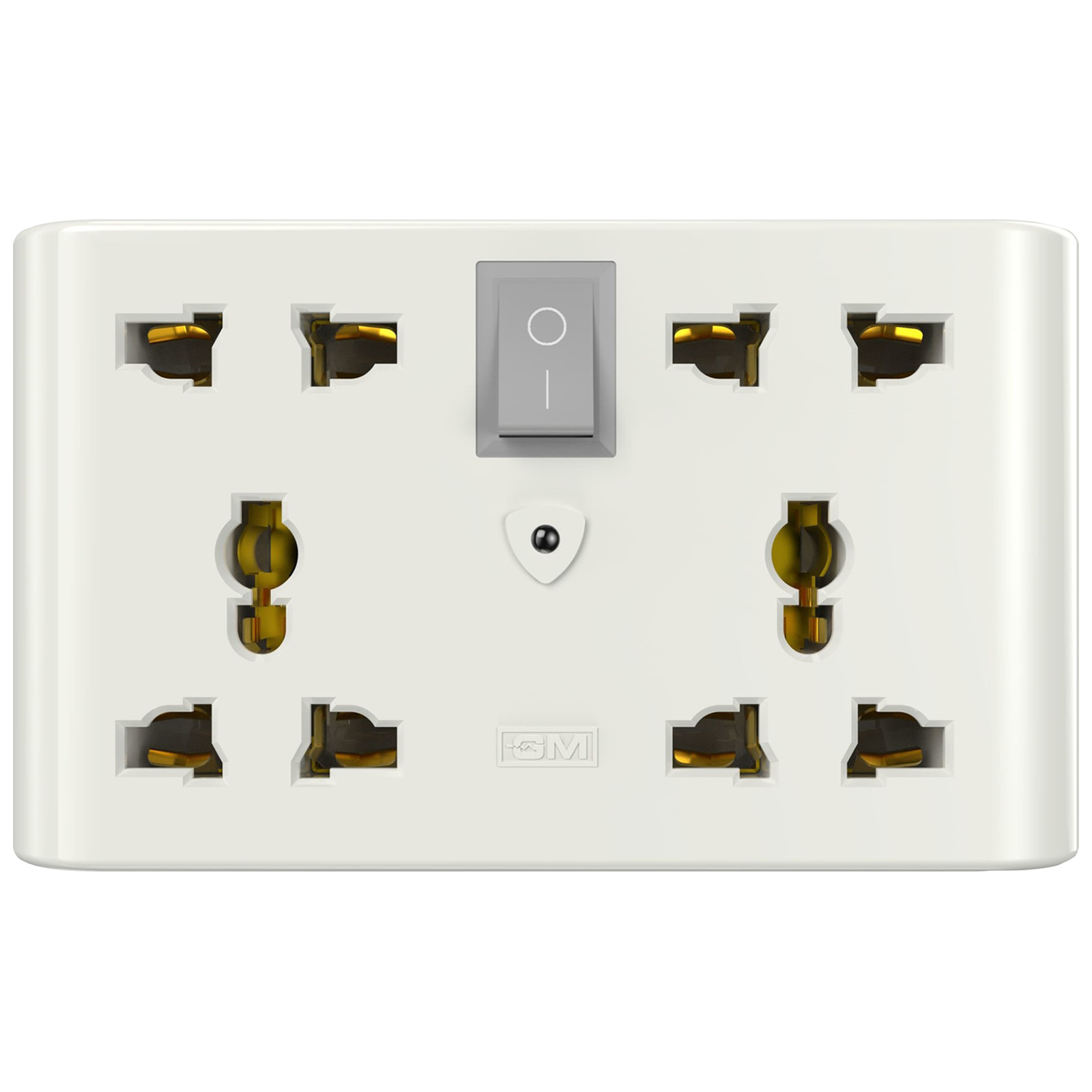 

GM 4 Plugs Travel Adapter (3 Pin 4 Way Plug, GM 3018, White), No color