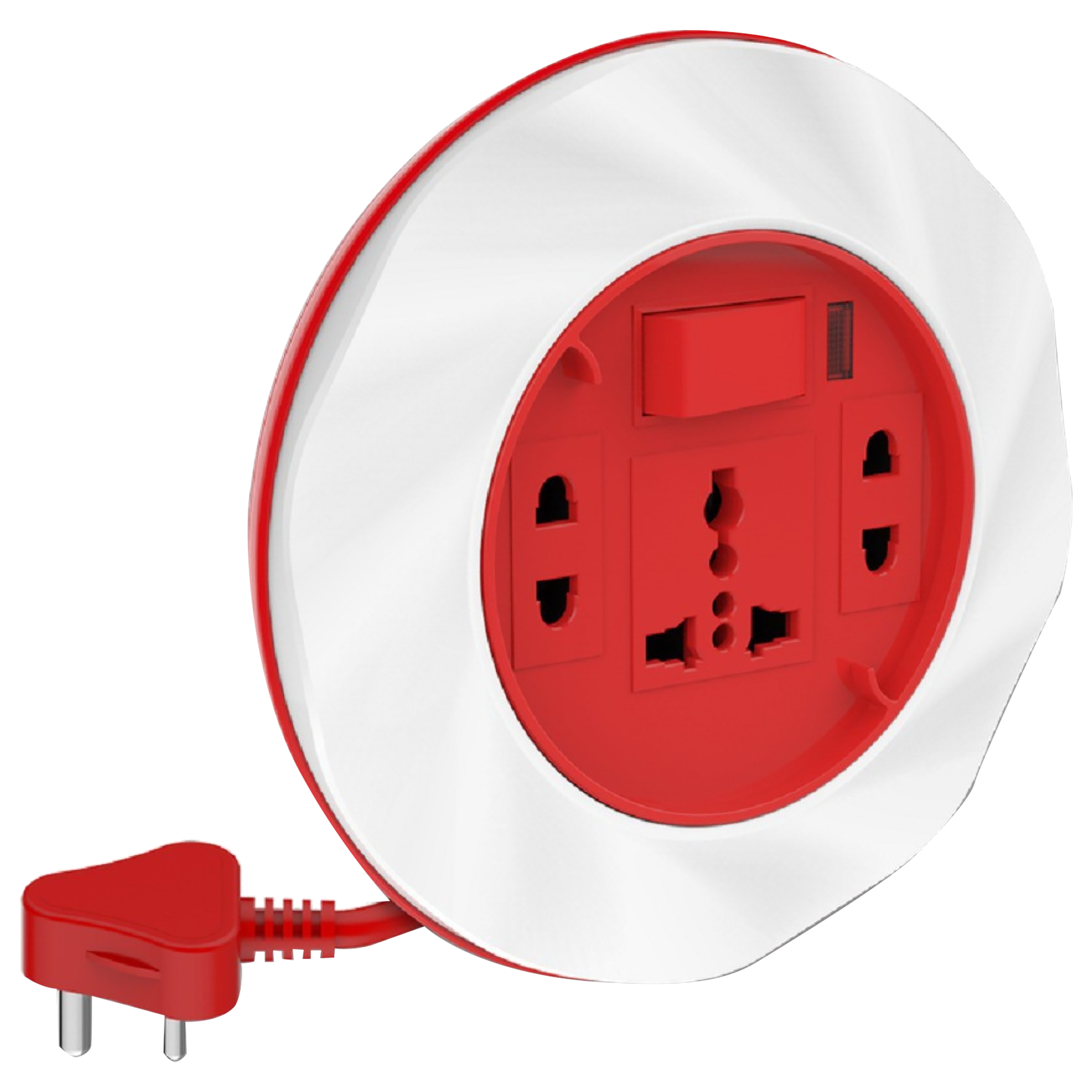 Goldmedal Twister 10 Amp 3 Sockets Extension Board (4 Meters, High Grade Fire Retardant Plastic, 205123, White/Red)