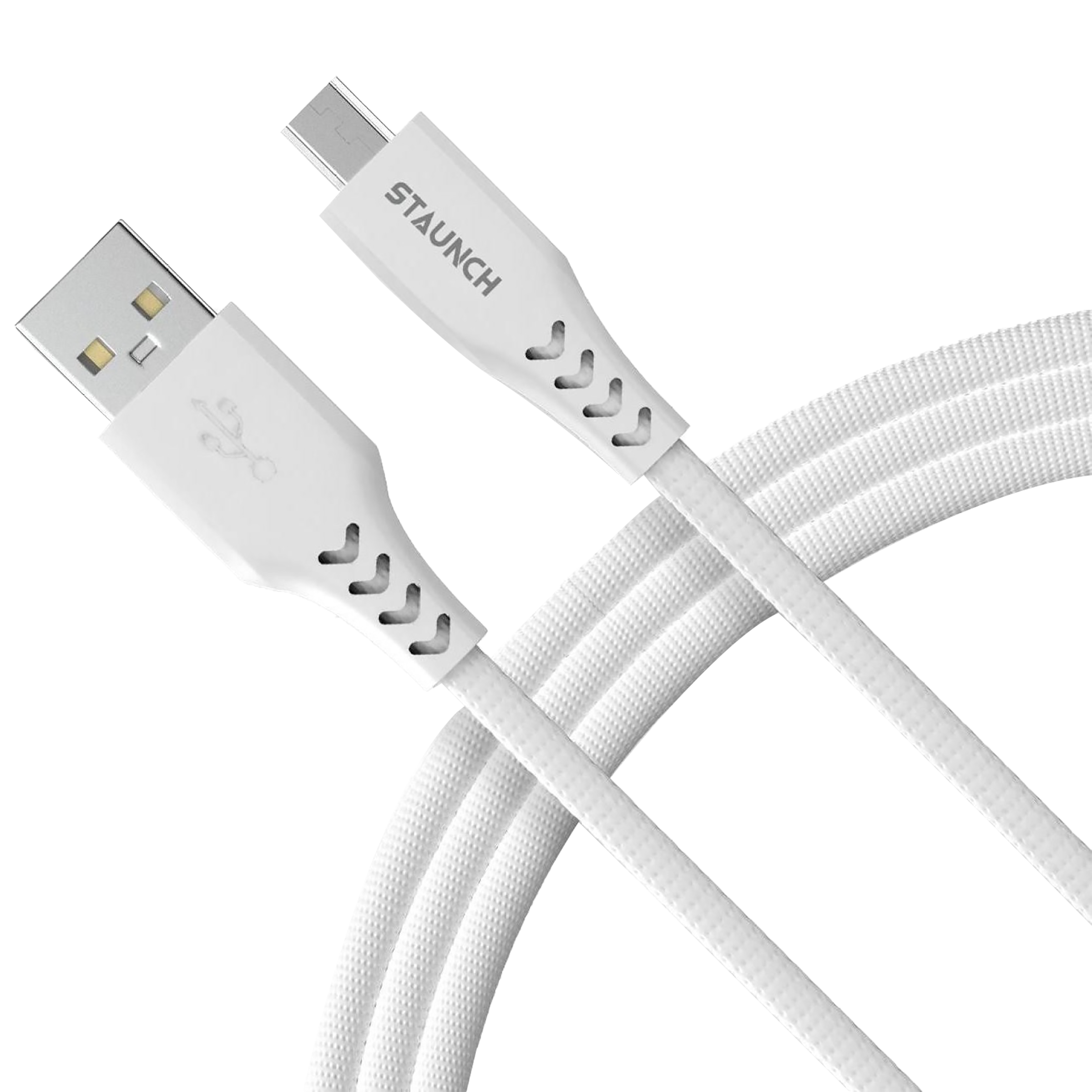 

Staunch Bolt S4 PVC 1 Meter USB 2.0 (Type-C) to Micro USB 2.0 (Type-B) Power/Charging USB Cable (480 Mbps Speed, White), No color