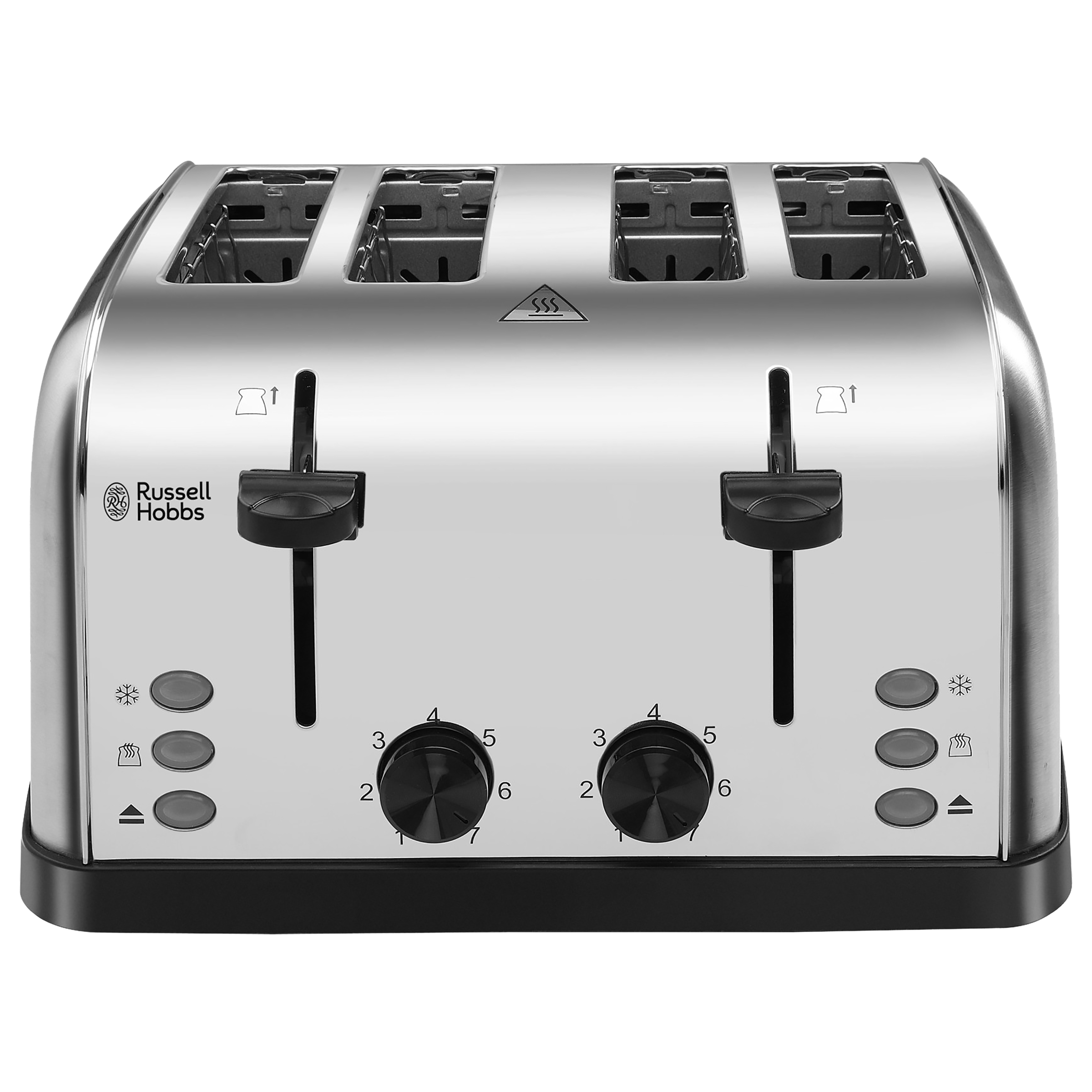 Russell Hobbs 18790 1500 Watts 4 Slice Automatic Pop-Up Toaster (Removable Crumb Tray, Silver)