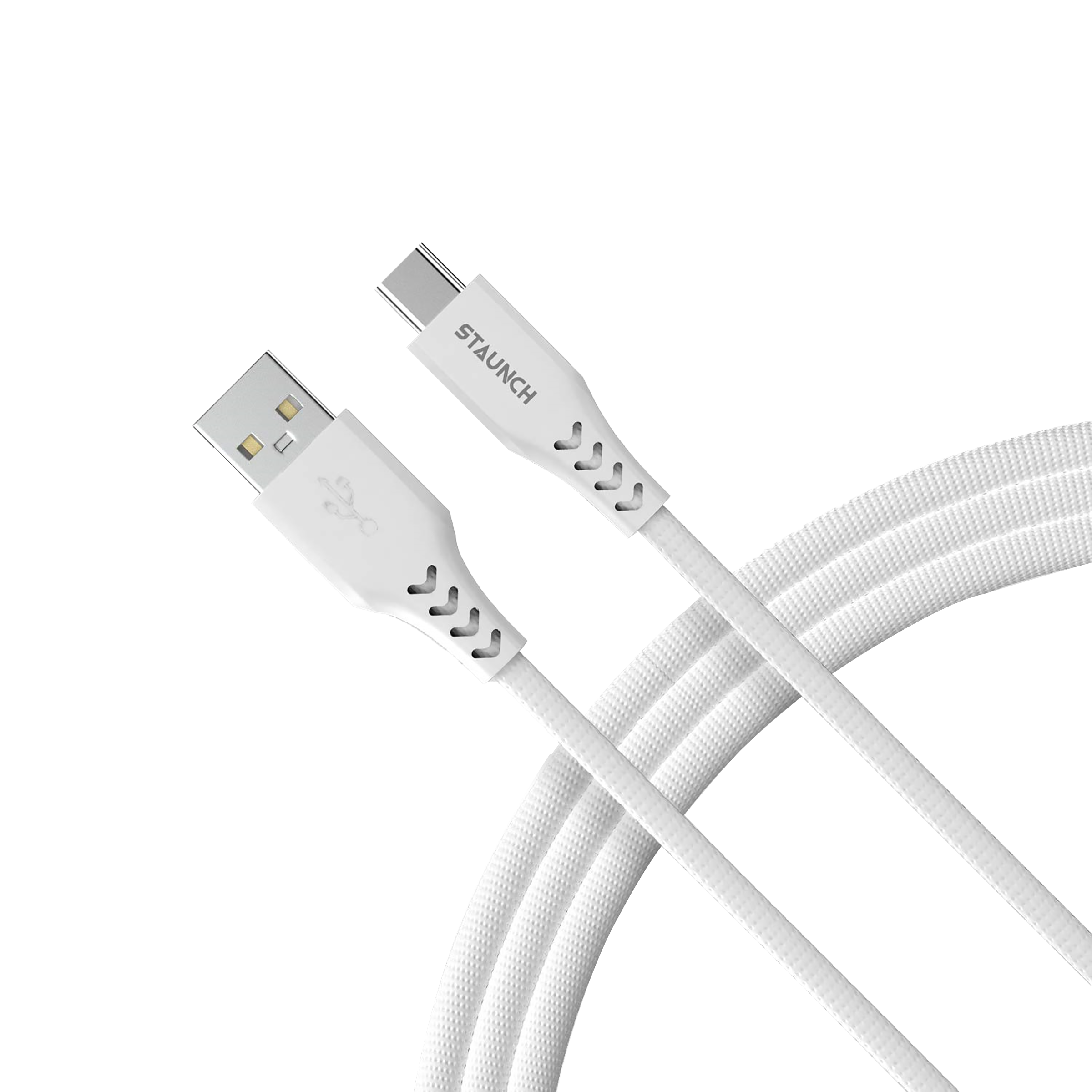 Staunch Spark S3 PVC 1 Meter USB 2.0 (Type-A) to USB 2.0 (Type-C) Power/Charging USB Cable (480 Mbps Speed, White)