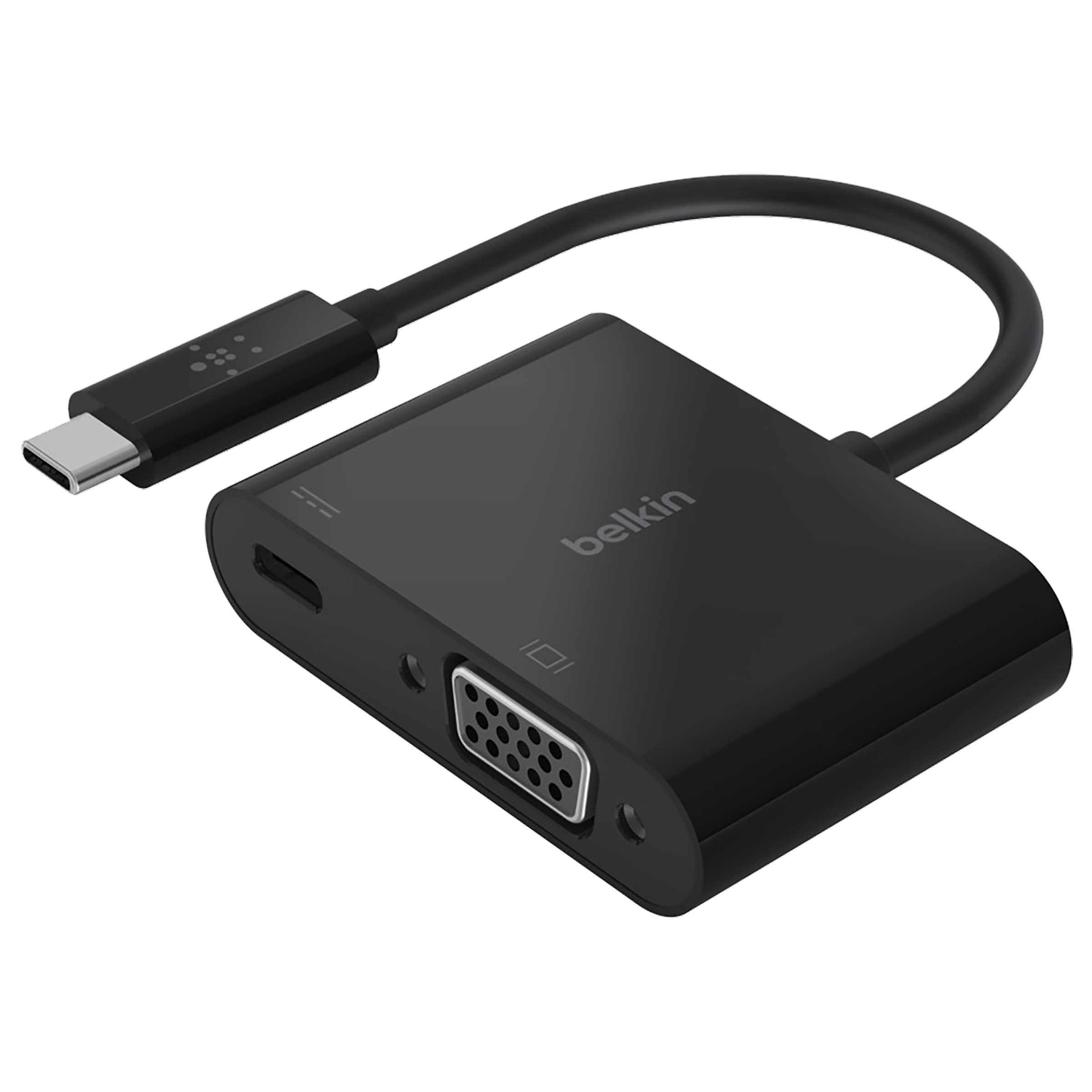 Belkin 13 Meter USB 2.0 (Type-C) to VGA Power/Charging VGA Cable (Supports HD 1080P Video Resolution, AVC001btBK, Black)_1