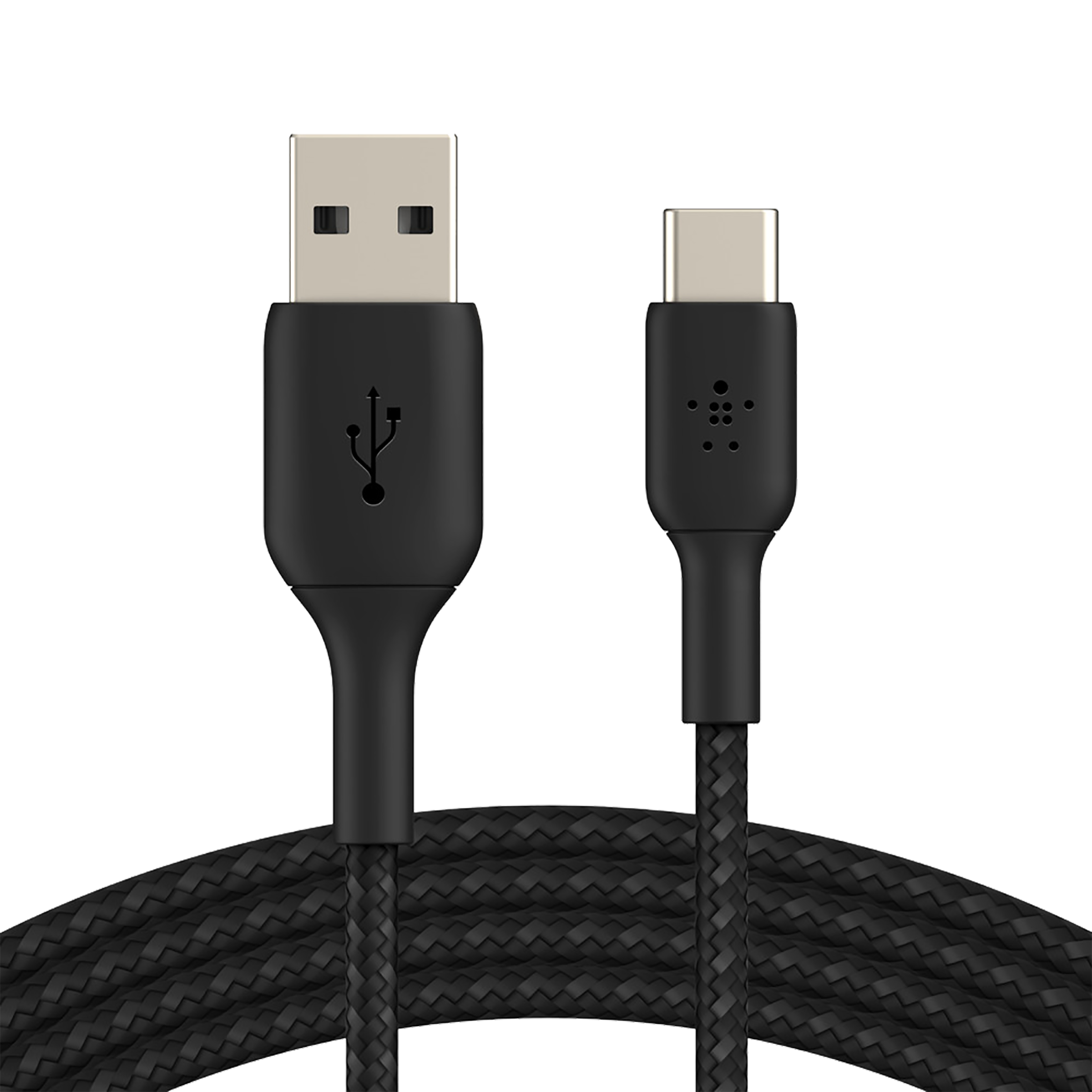 Belkin - Belkin Boost Charge Braided 2 Meter USB 2.0 (Type-C) to USB 2.0 (Type-A) Power/Charging USB Cable (USB-IF Certified, CAB002bt2MBK, Black)