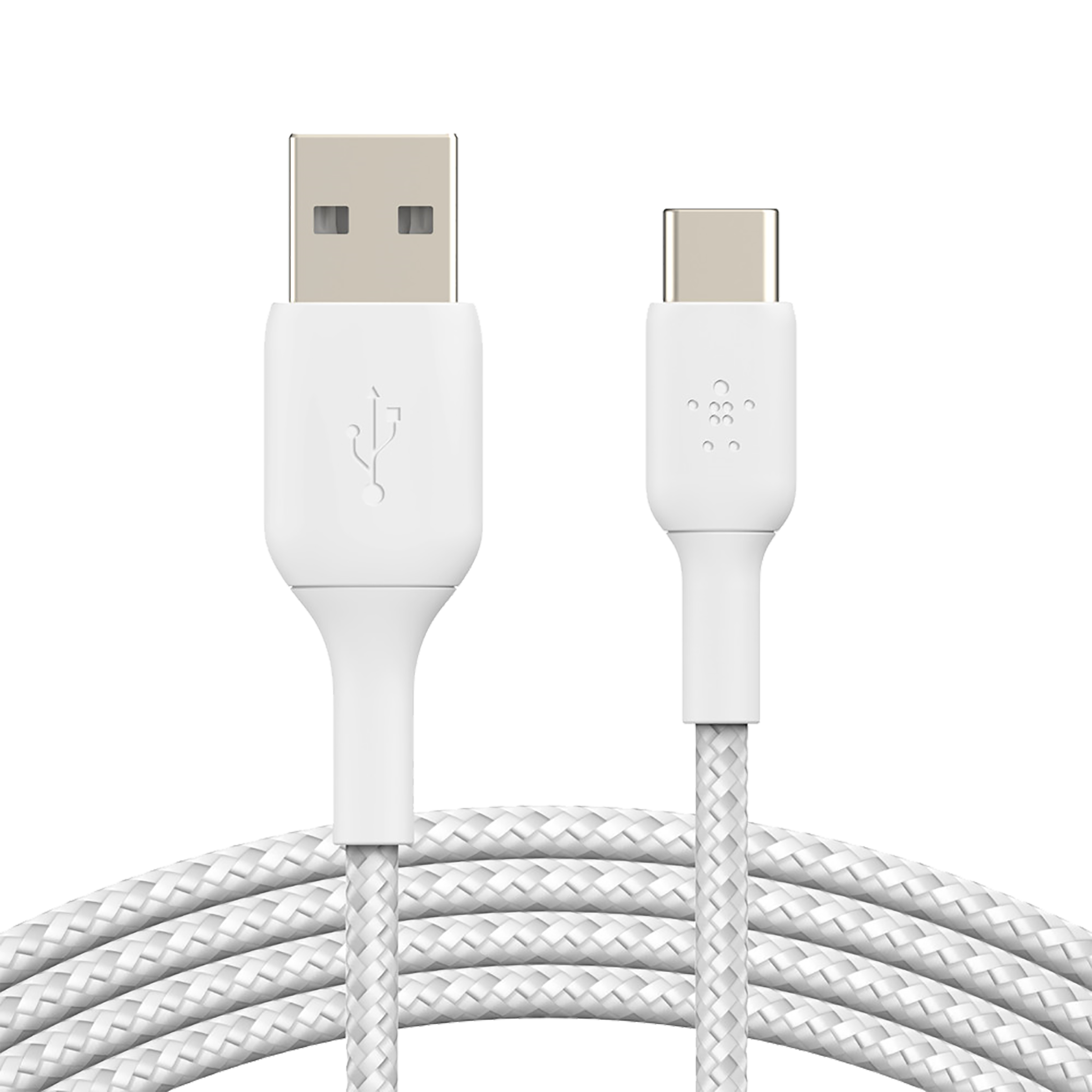 Belkin Boost Charge Braided 1 Meter USB 2.0 (Type-C) to USB 2.0 (Type-A) Power/Charging USB Cable (USB-IF Certified, CAB002bt1MWH, White)_1
