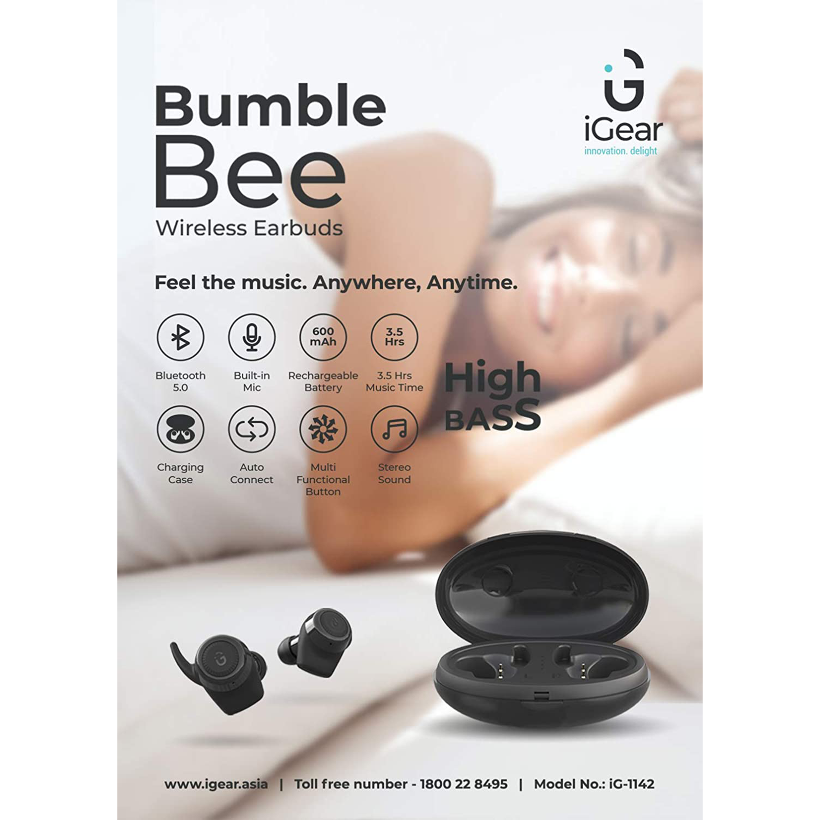 igear bumblebee wireless earbuds