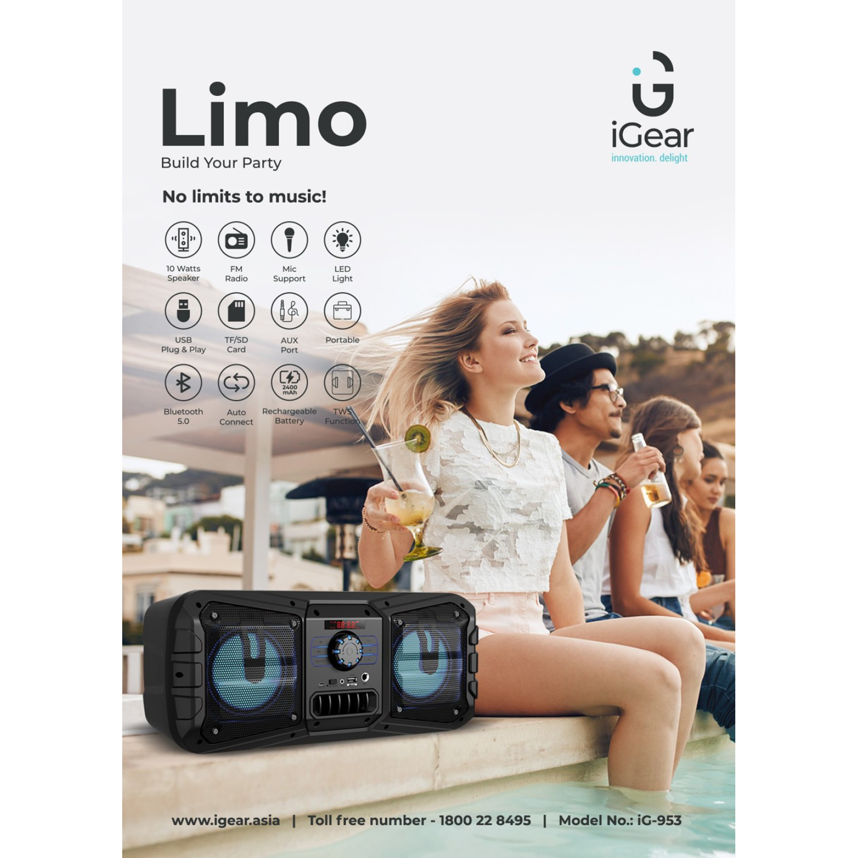 igear limo bluetooth speaker