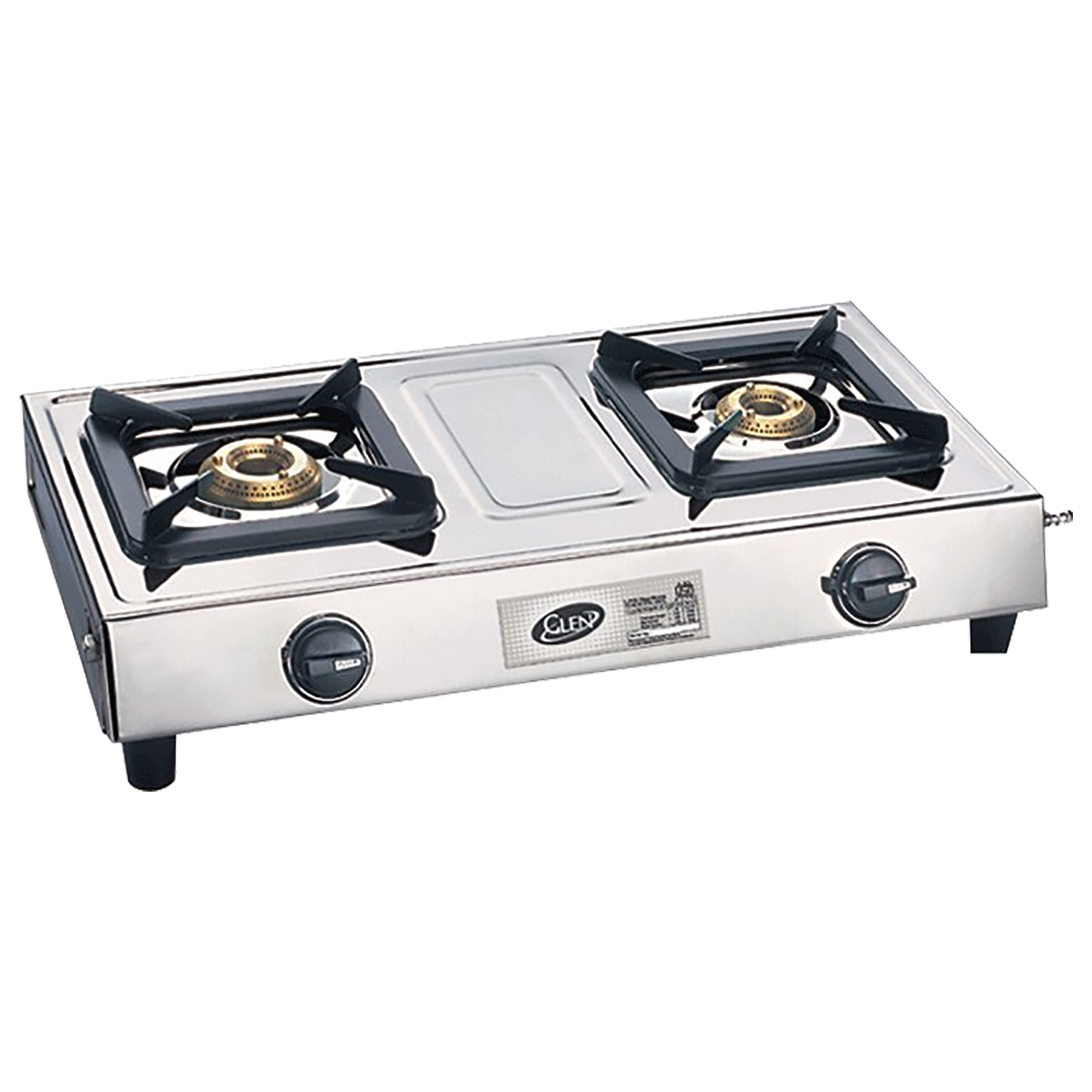 

Glen CT1023SS 2 Burner Stainless Steel Gas Stove (MS Pan Supports, Silver), No color