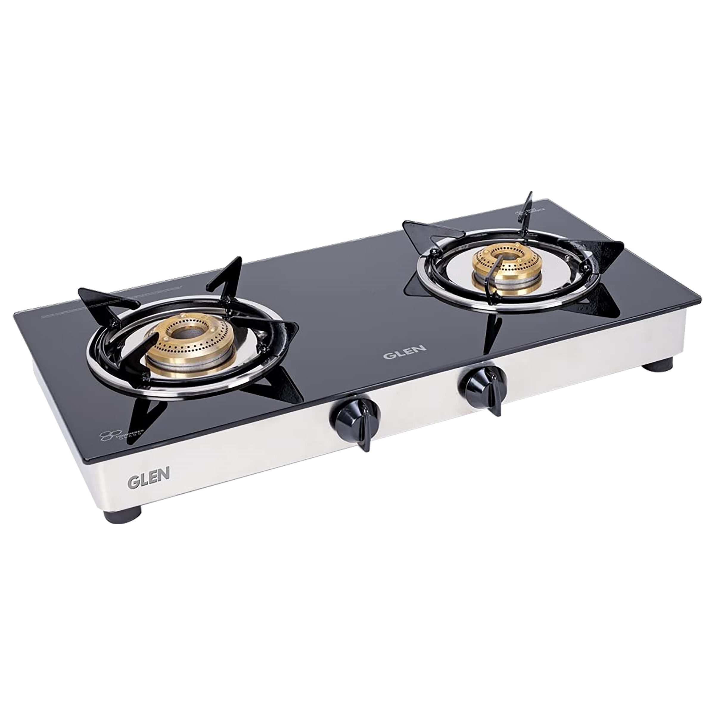 

Glen CT1020GTJUBB 2 Burner Toughened Glass Top Gas Stove (Sturdy Pan Supports, Black), No color