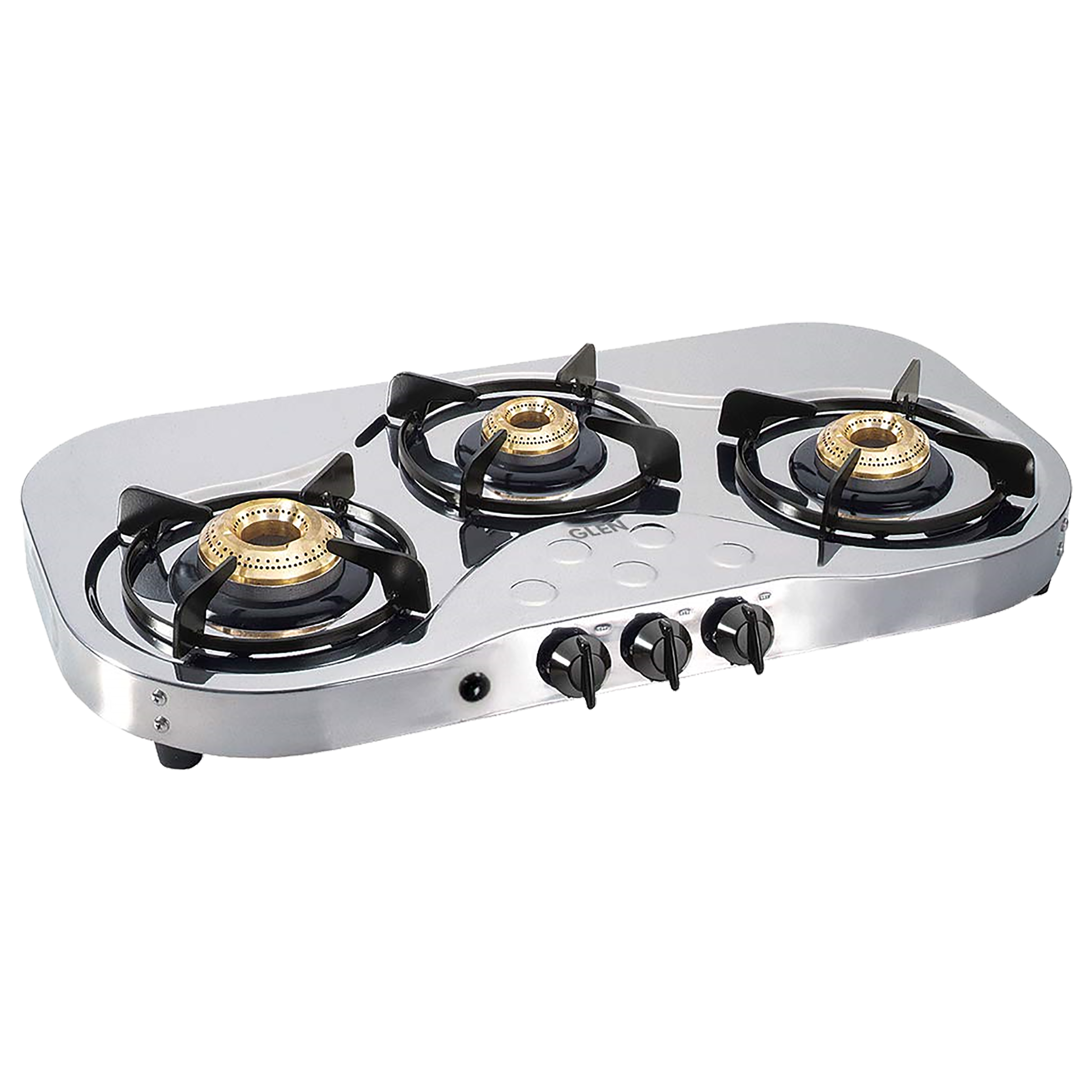 Glen CT1035SSHFBBAI 3 Burner Stainless Steel Gas Stove (Multi Spark Auto Ignition, Silver)_1