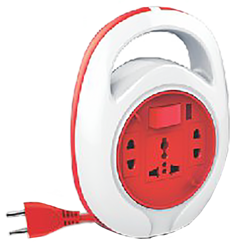 Goldmedal Curve Quord 10 Amp 3 Sockets Extension Board 5 Meters (Minimalistic Elegance, 205118, White/Red)