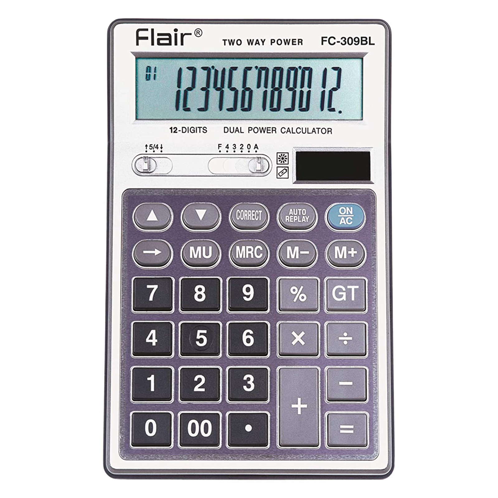 Flair Basic Calculator (99 Step Check and Correct, FC 309BL, Silver)_1