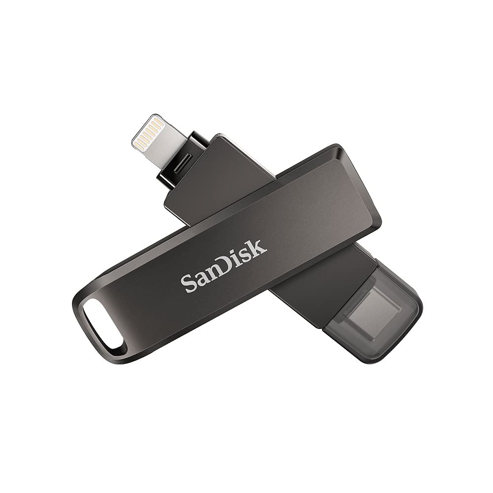 SanDisk iXpand Luxe 128GB Lightning + USB 3.1 (Type-C) Flash Drive (Password Protection, Black)_3