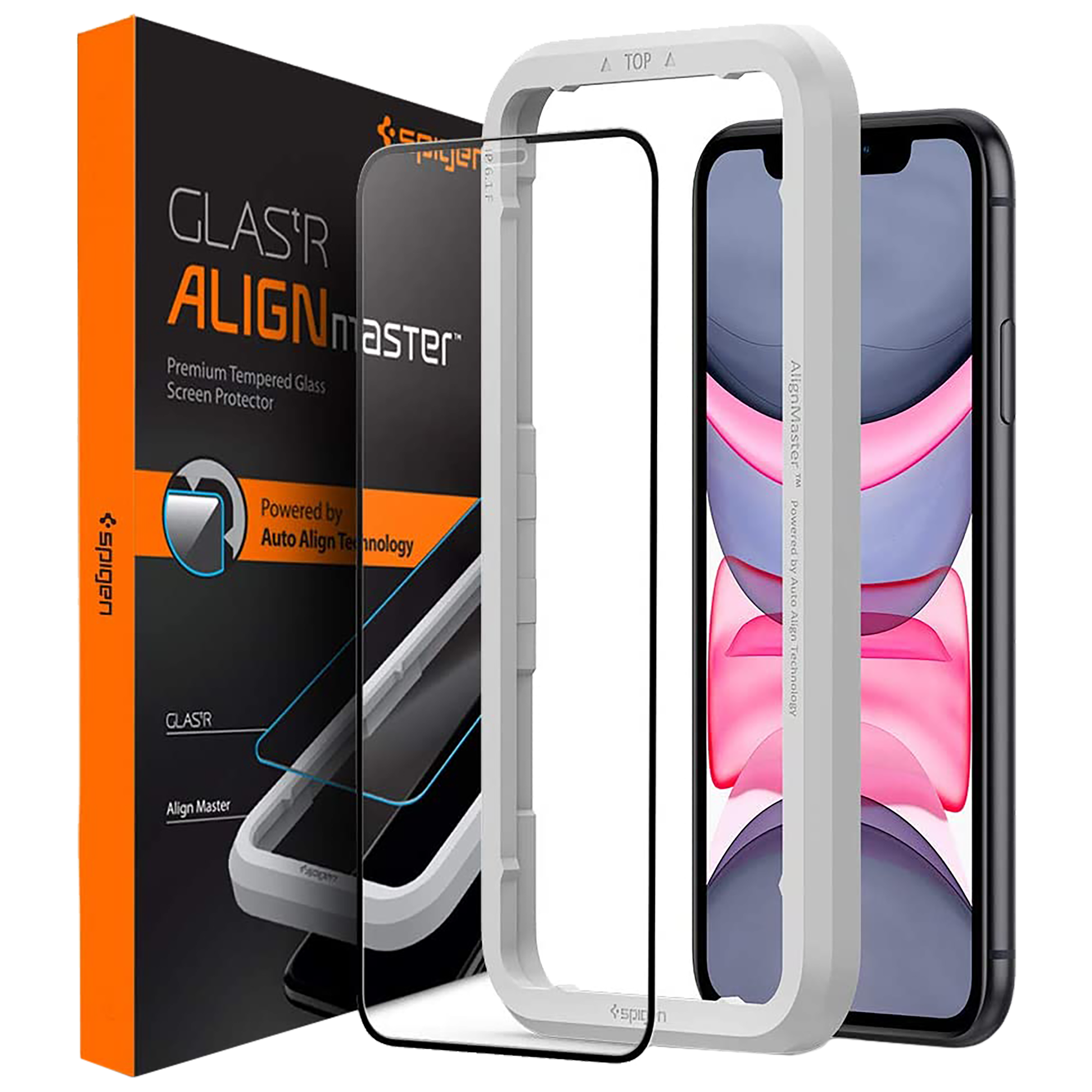 Spigen GLAS.tR AlignMaster Screen Protector For Apple iPhone 11 (Oleophobic Coating, AGL00106, Transparent)_1