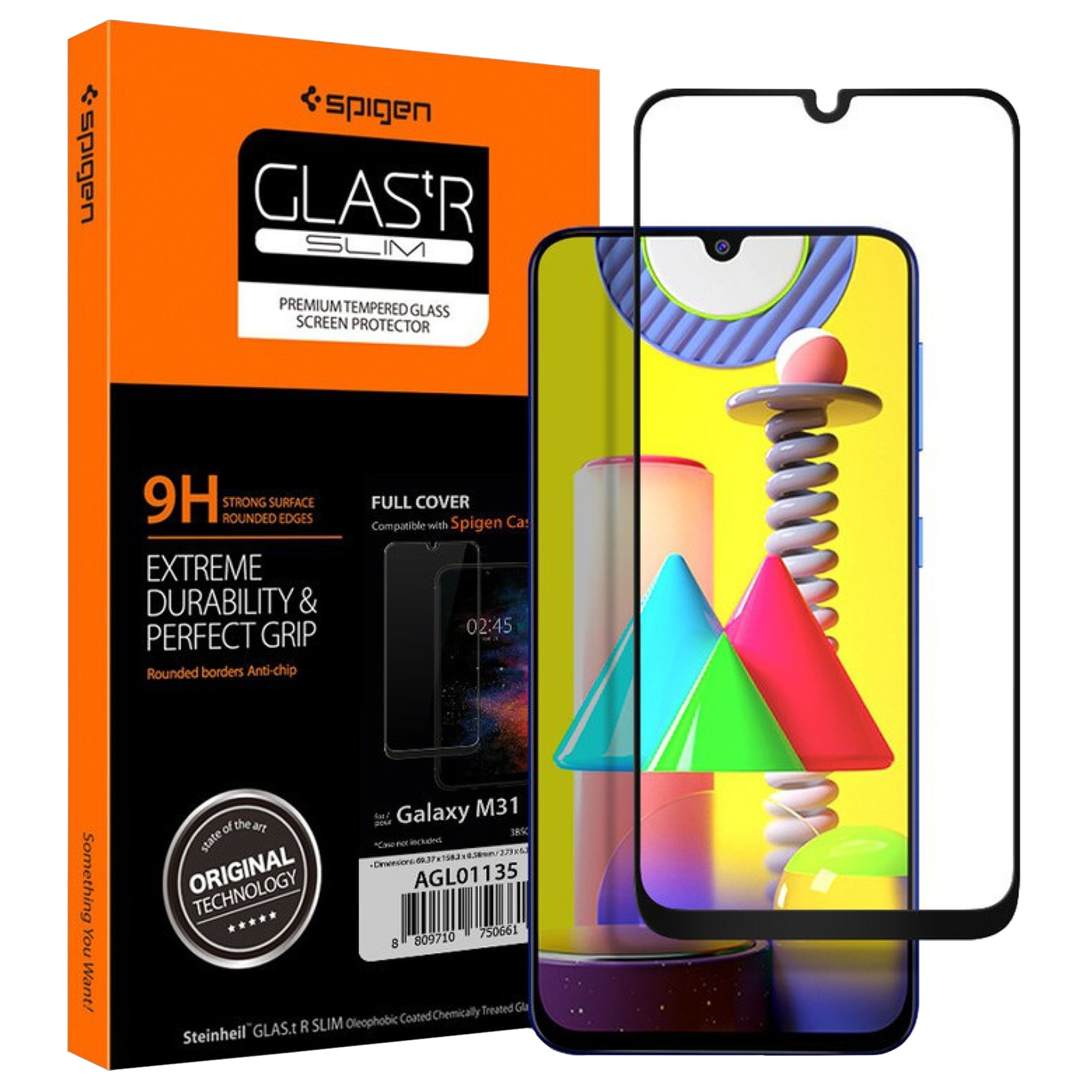 

Spigen GLAS.tR Slim Screen Protector For Samsung Galaxy F41/M31/M21 (Scratch Resistant, AGL01135, Transparent), No color