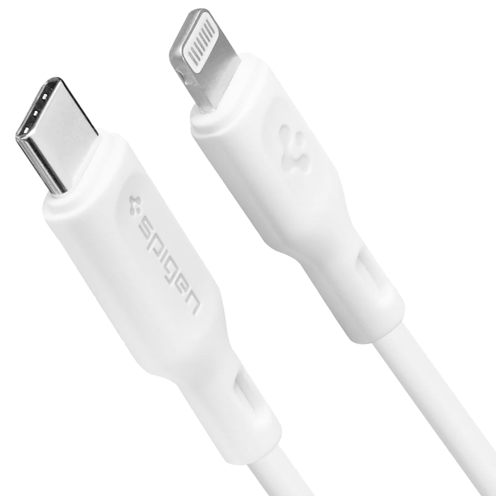 

Spigen DuraSync Braided Nylon 1.5 Meter USB 2.0 (Type-C) to Lightning Power/Charging USB Cable (Tangle-Free, 000CA26356, White), No color