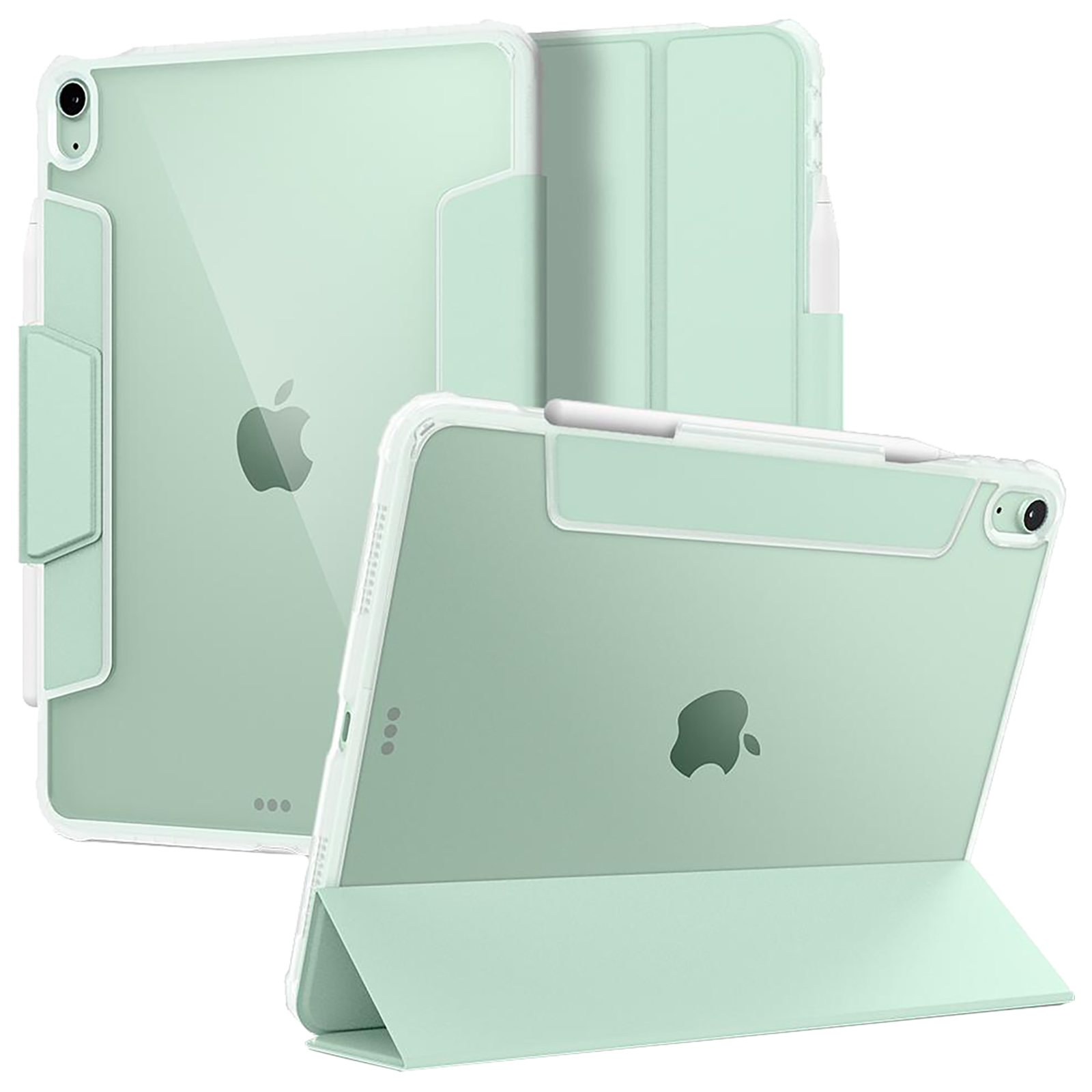 spigen Ultra Hybrid Pro Polycarbonate Flip Cover for Apple iPad Air 10.9 Inch (Apple Pencil Functions, Green)