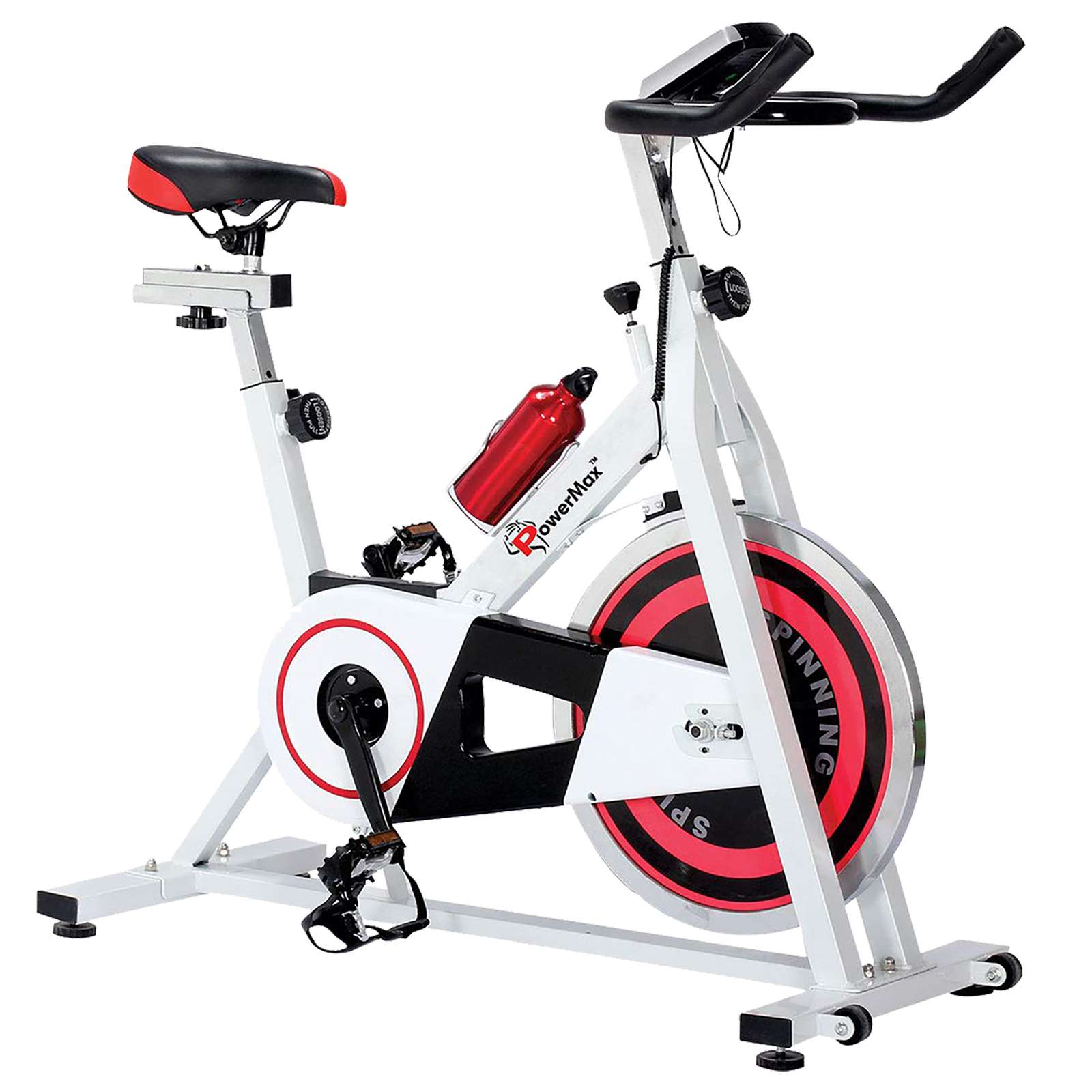 

Powermax Fitness Cycle (LCD Display, BS-140, White/Red), No color