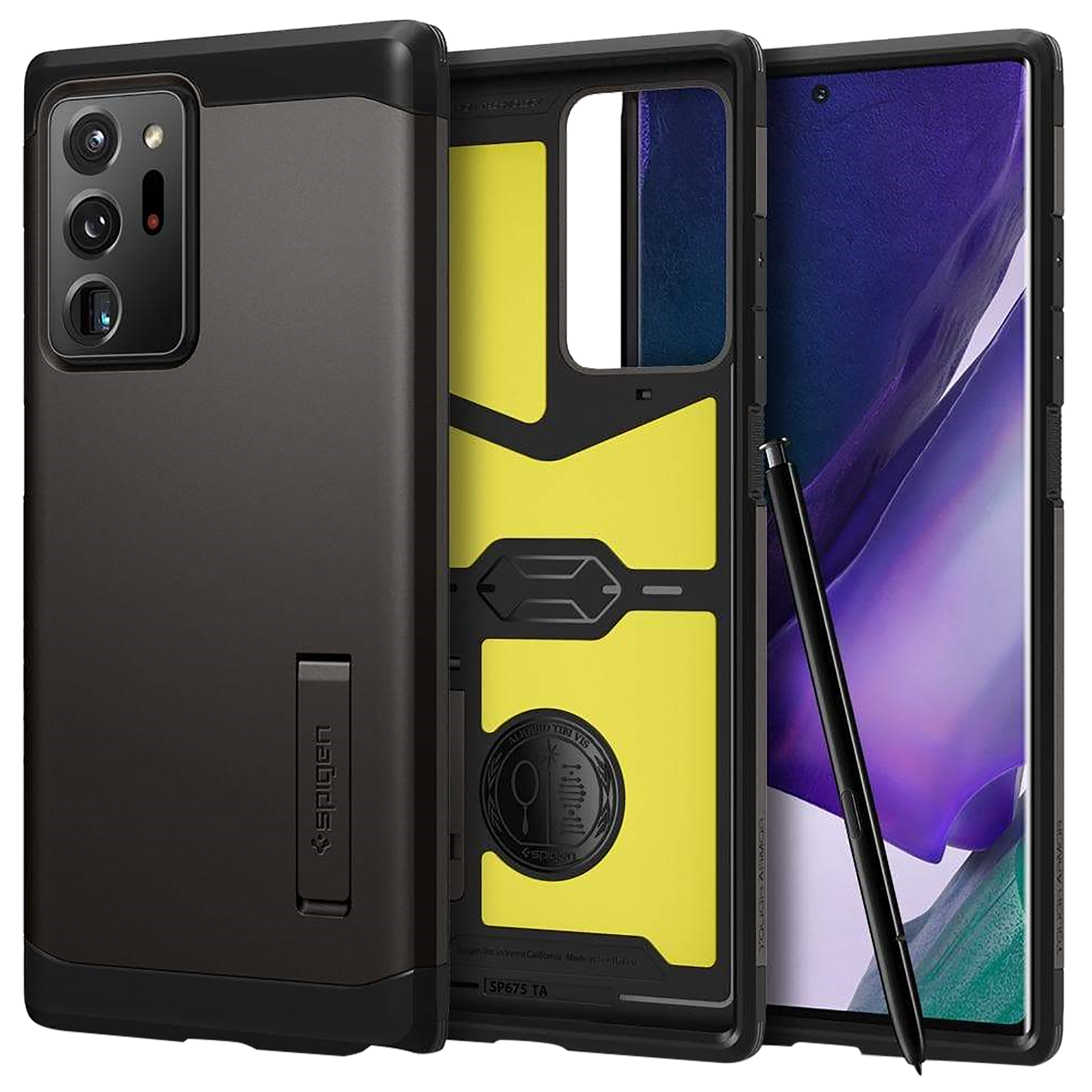 

Spigen Tough Armor TPU & PC Back Case For Galaxy Note 20 Ultra 5G (Air Cushion Technology, ACS01397, Gunmetal), No color