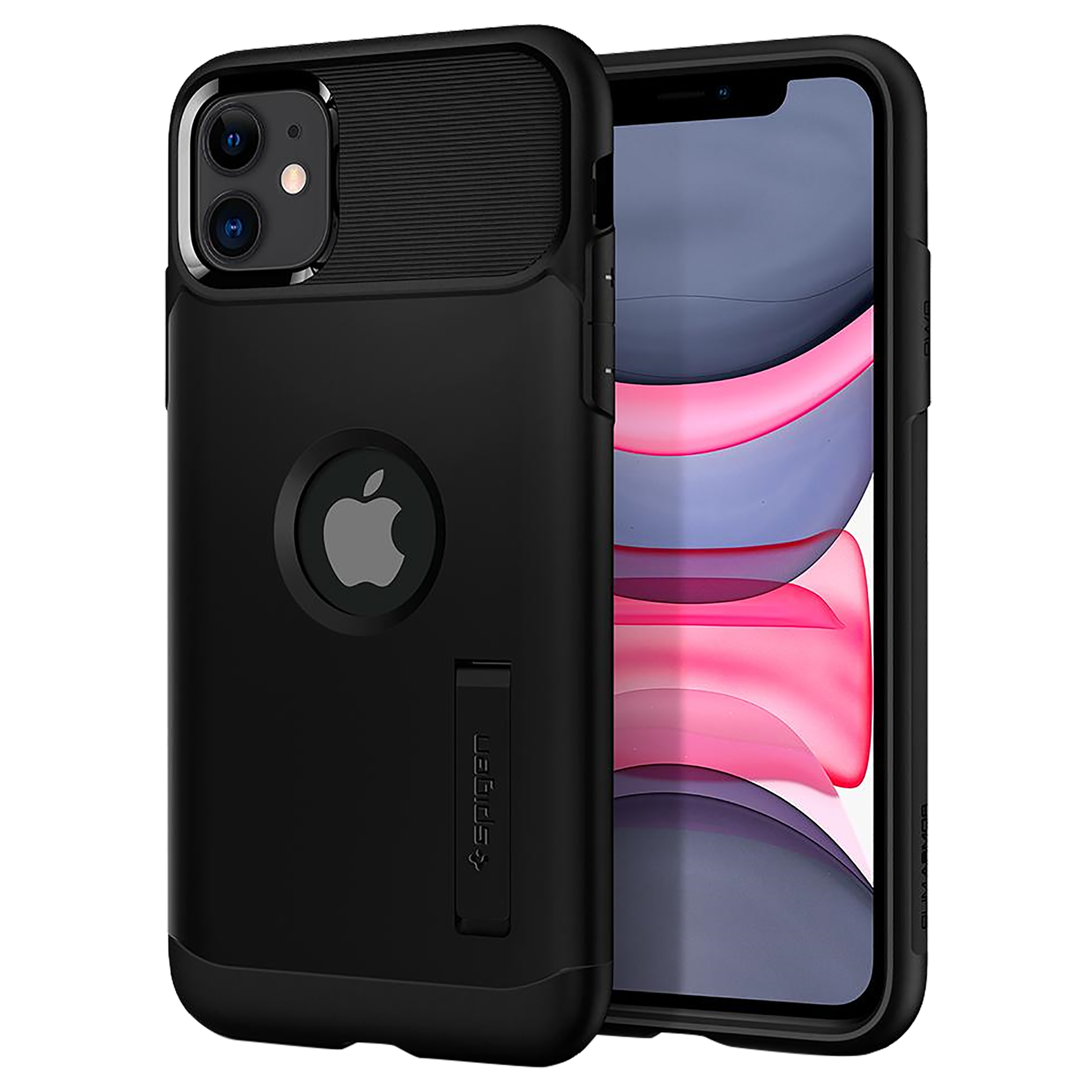

Spigen Slim Armor TPU & PC Back Case For iPhone 11 Pro (Air Cushion Technology, 076CS27081, Black), No color