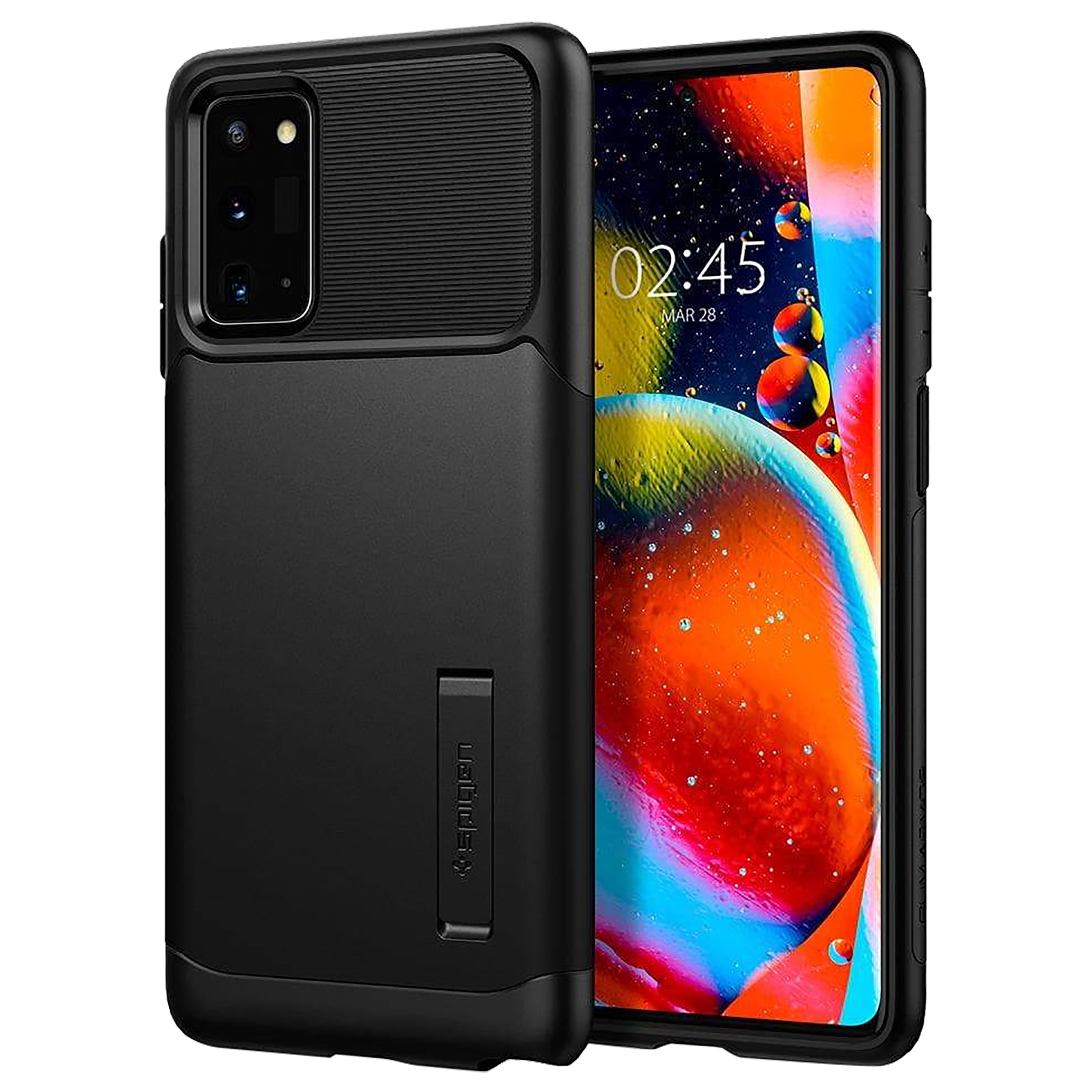 

Spigen Slim Armor TPU & PC Back Case For Galaxy Note 20 5G (Air Cushion Technology, ACS01365, Black), No color