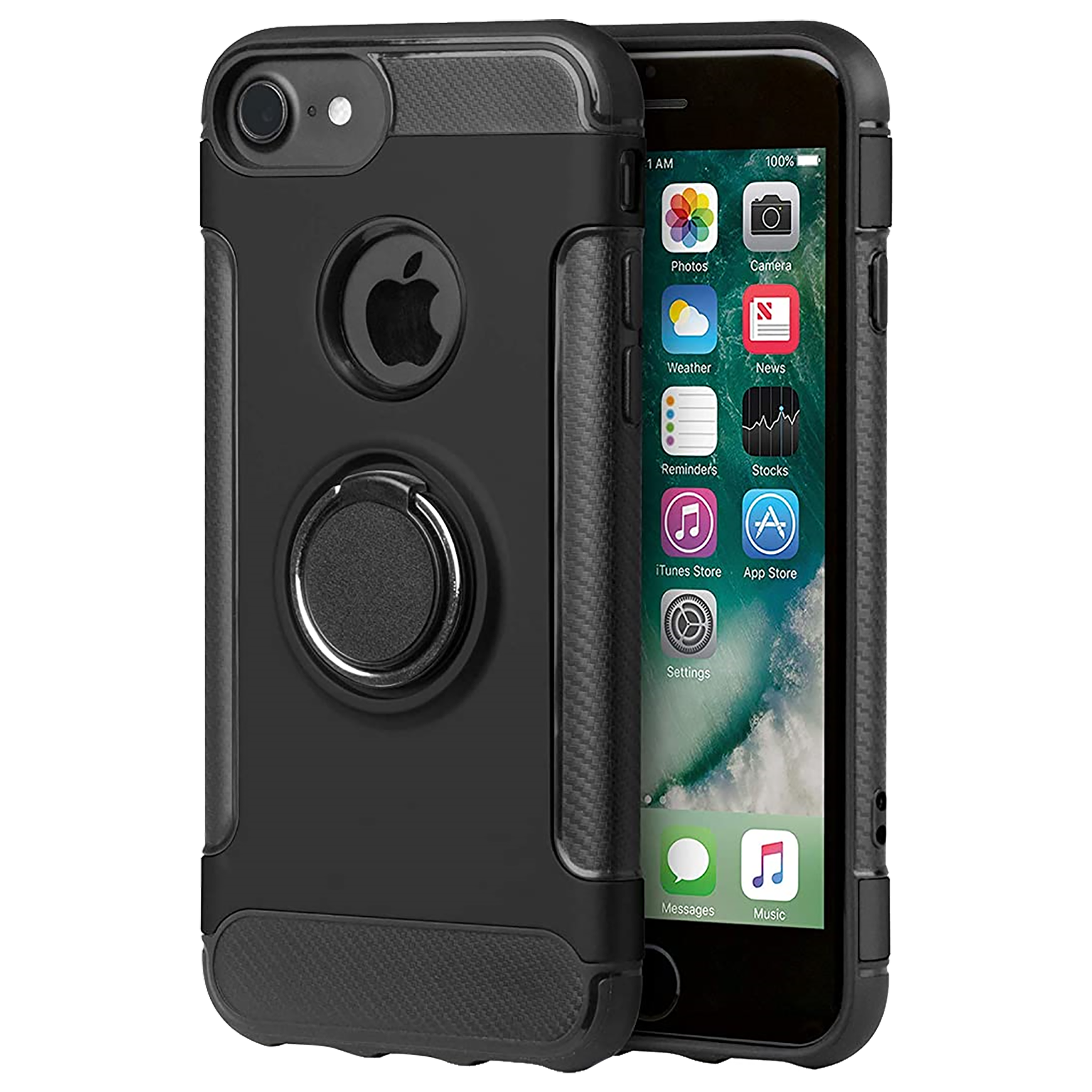 AT&T RPC-1 Back Case For iPhone 7/iPhone 8 (Built-in Ring Holder, RPC-1, Black)_1