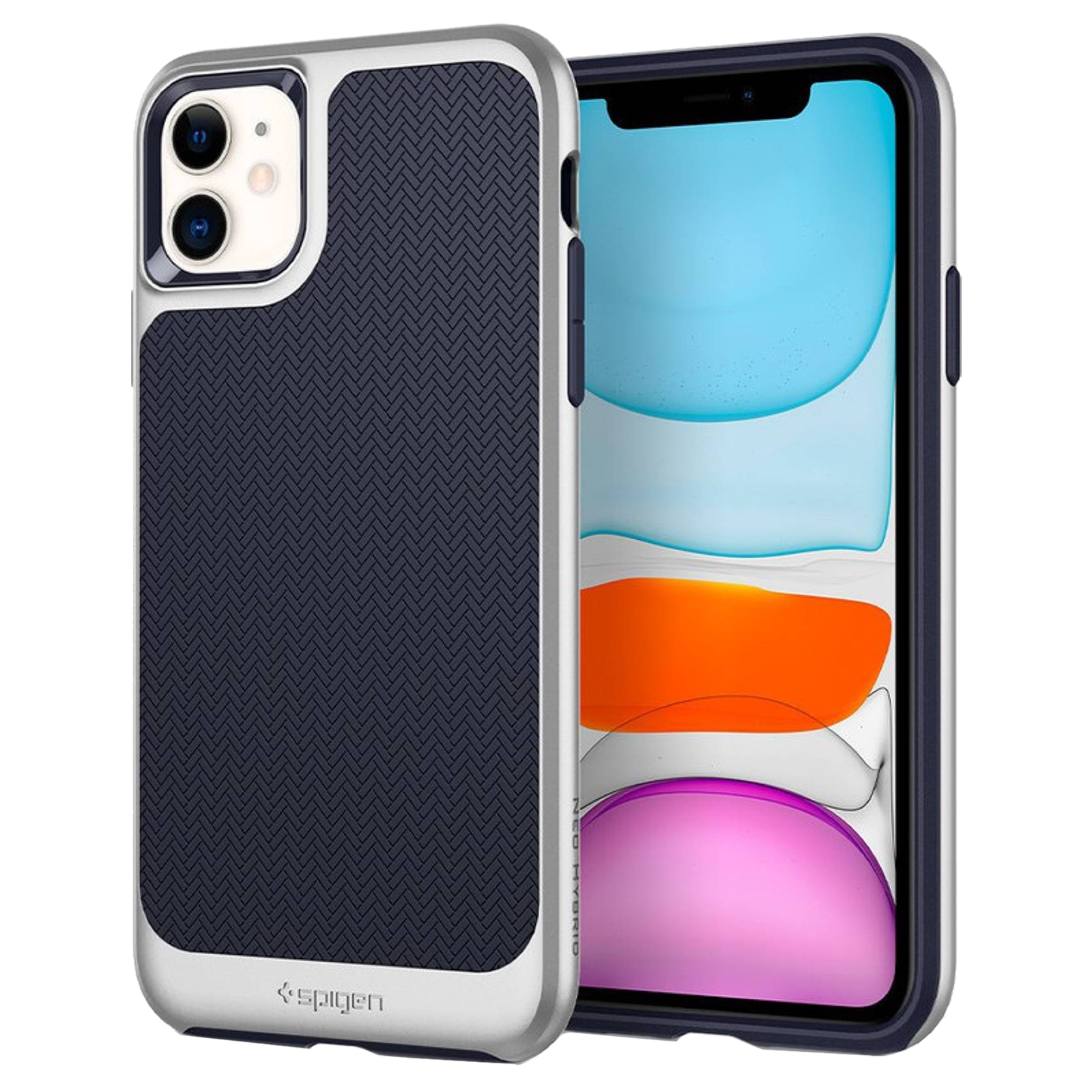 Spigen Neo Hybrid TPU & Plastic Back Case For iPhone 11 (Lightweight, 076CS27195, Satin Silver)_1