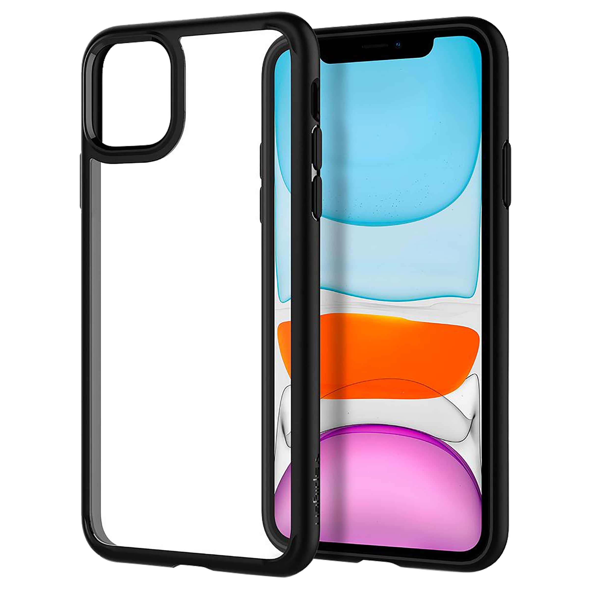 

Spigen Ultra Hybrid TPU & PC Back Case For iPhone 11 (Slim & Grip-Friendly, 076CS27186, Black), No color