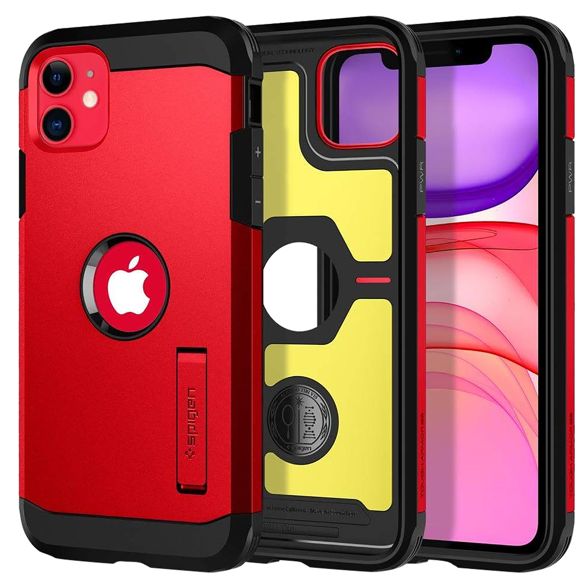 Buy Spigen Tough Armor TPU & PC Back Case For iPhone 11 (Air Cushion  Technology, ACS00408, Red) Online - Croma
