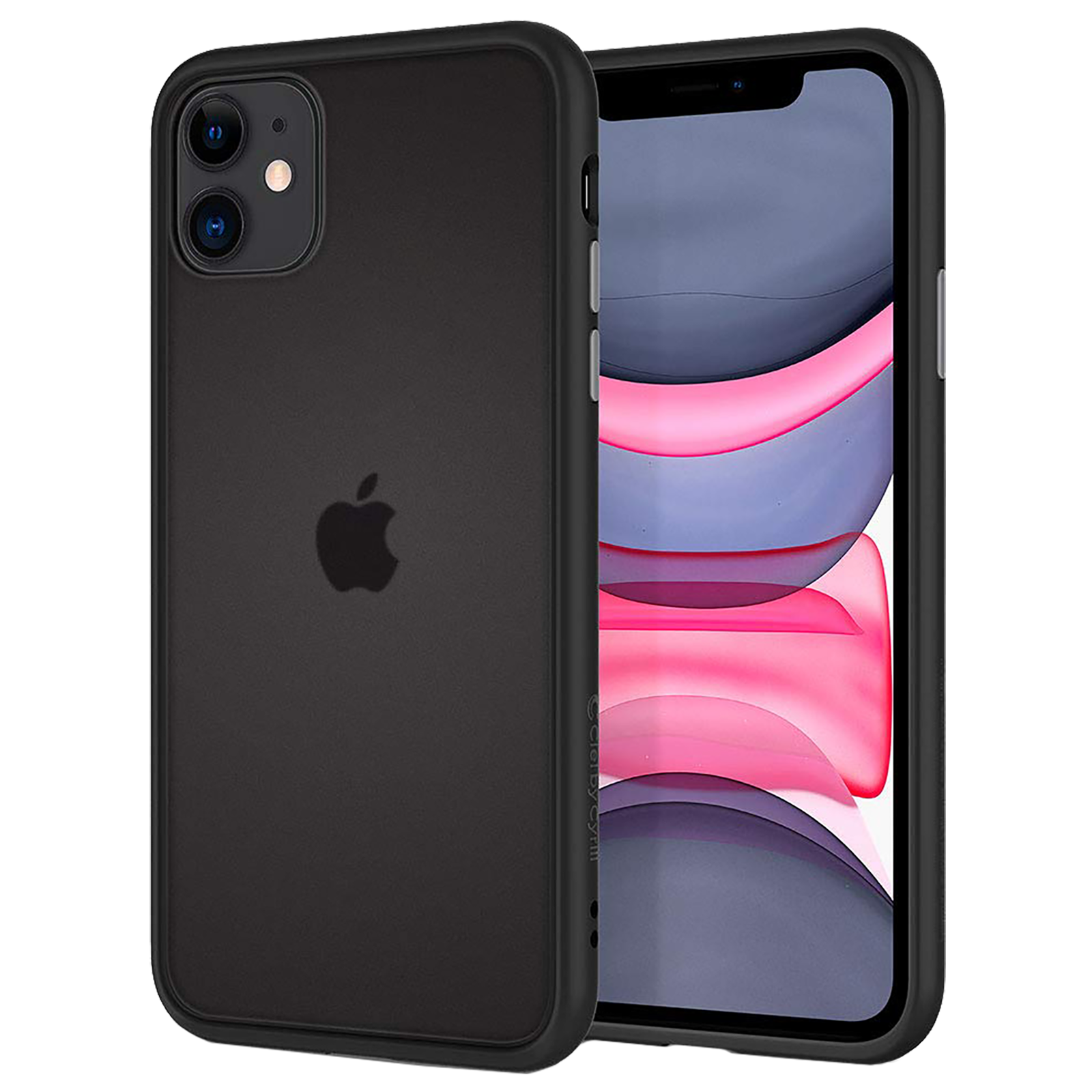 

Spigen Color Brick TPU Back Case For iPhone 11 (Semi-Transparent Hard Pc, ACS00426, Black), No color