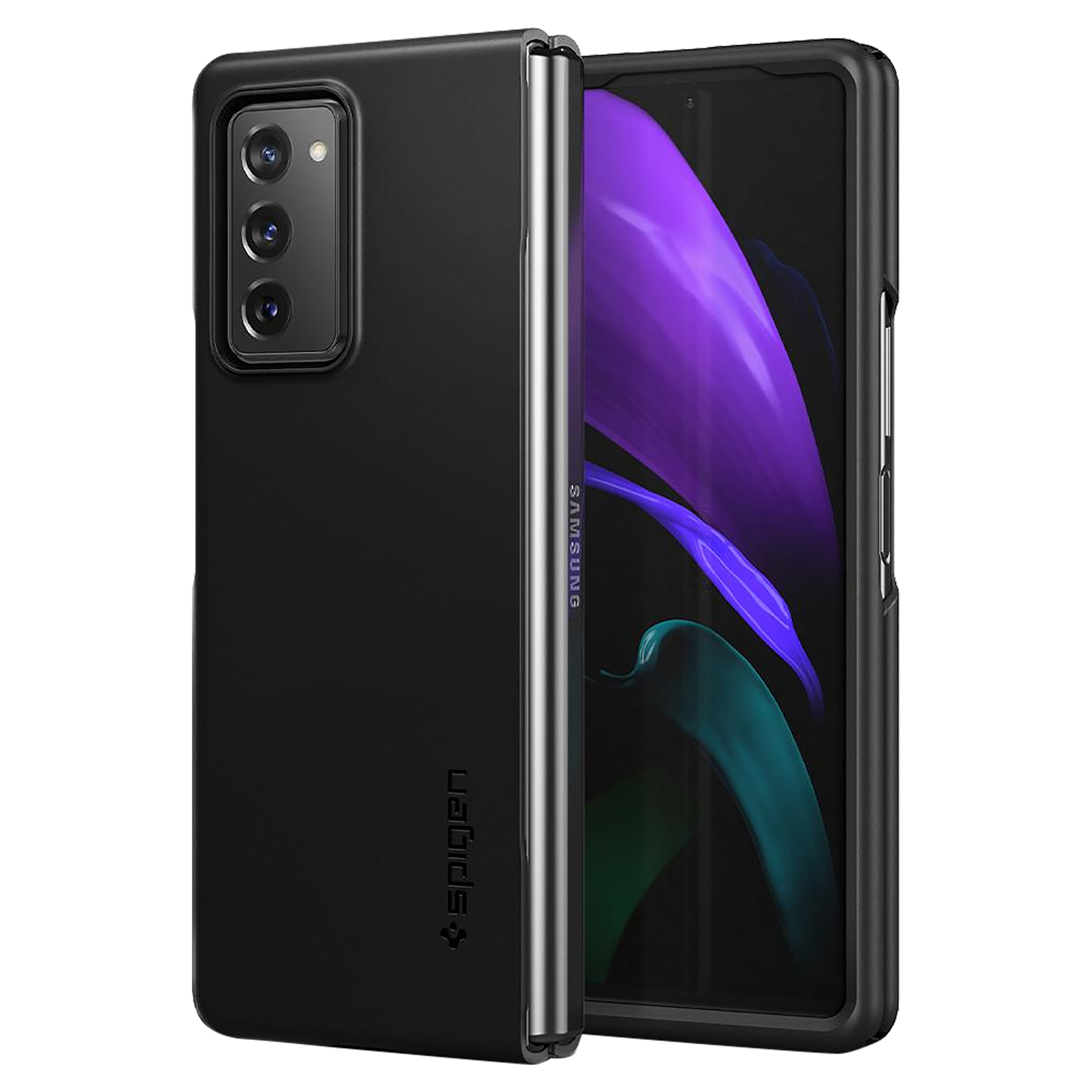 

Spigen Thin Fit PC Back Case For Galaxy Z Fold 2 (Extra Slim & Lightweight, ACS01556, Black), No color