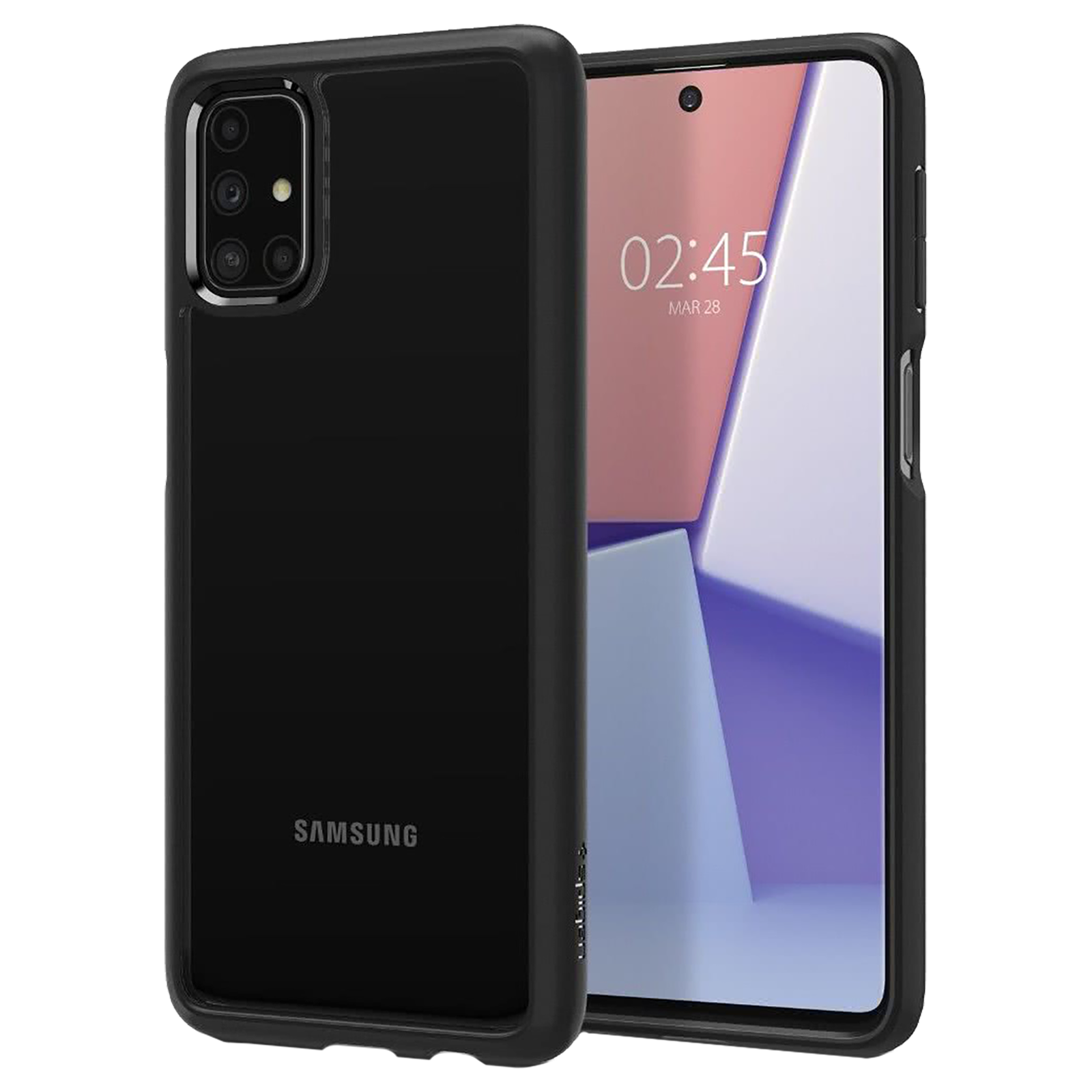 

Spigen Ultra Hybrid TPU & PC Back Case For Galaxy M31s (Hybrid Technology, ACS01460, Matte Black), No color