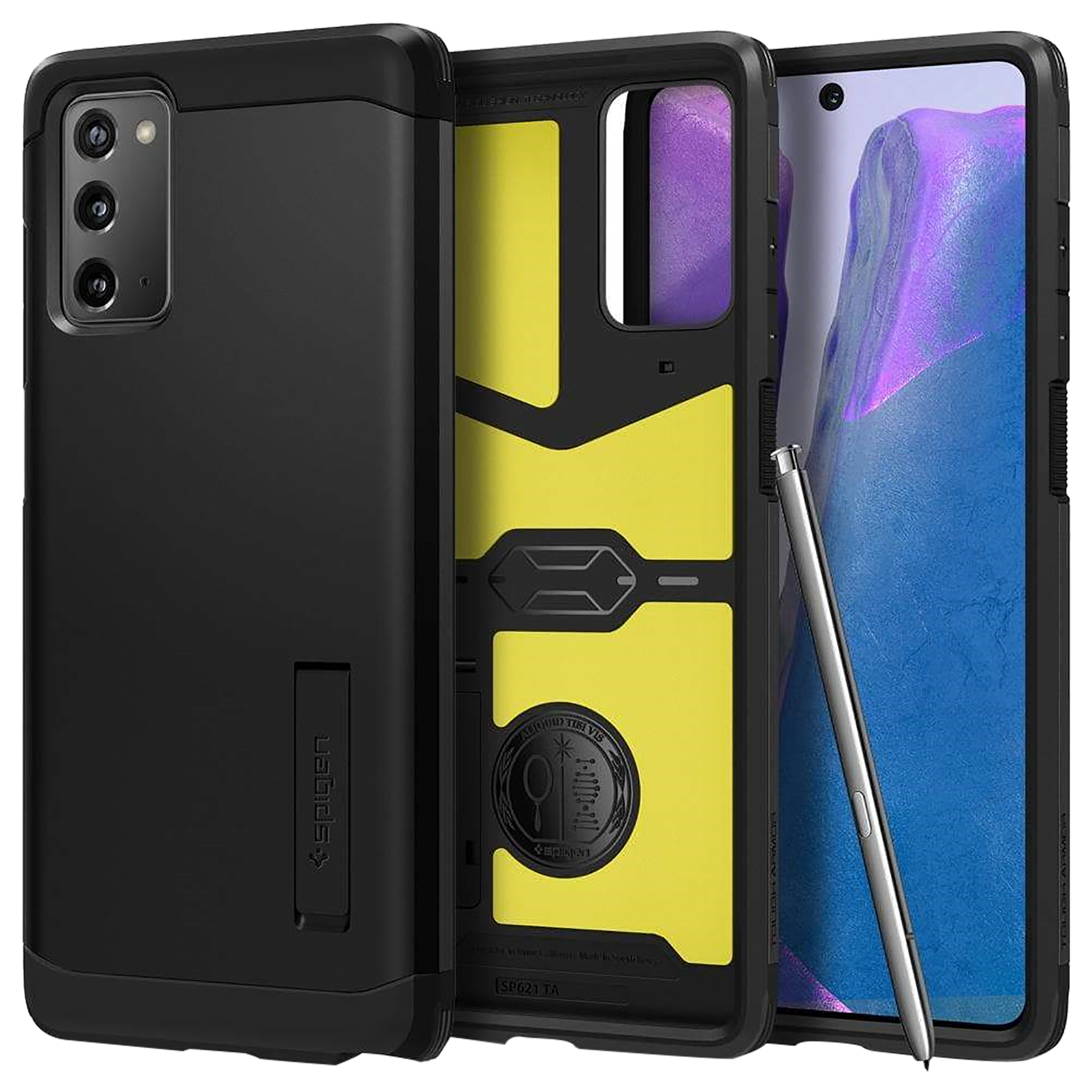 

Spigen Tough Armor TPU & PC Back Case For Galaxy Note 20 5G (Air Cushion Technology, ACS01422, Black), No color