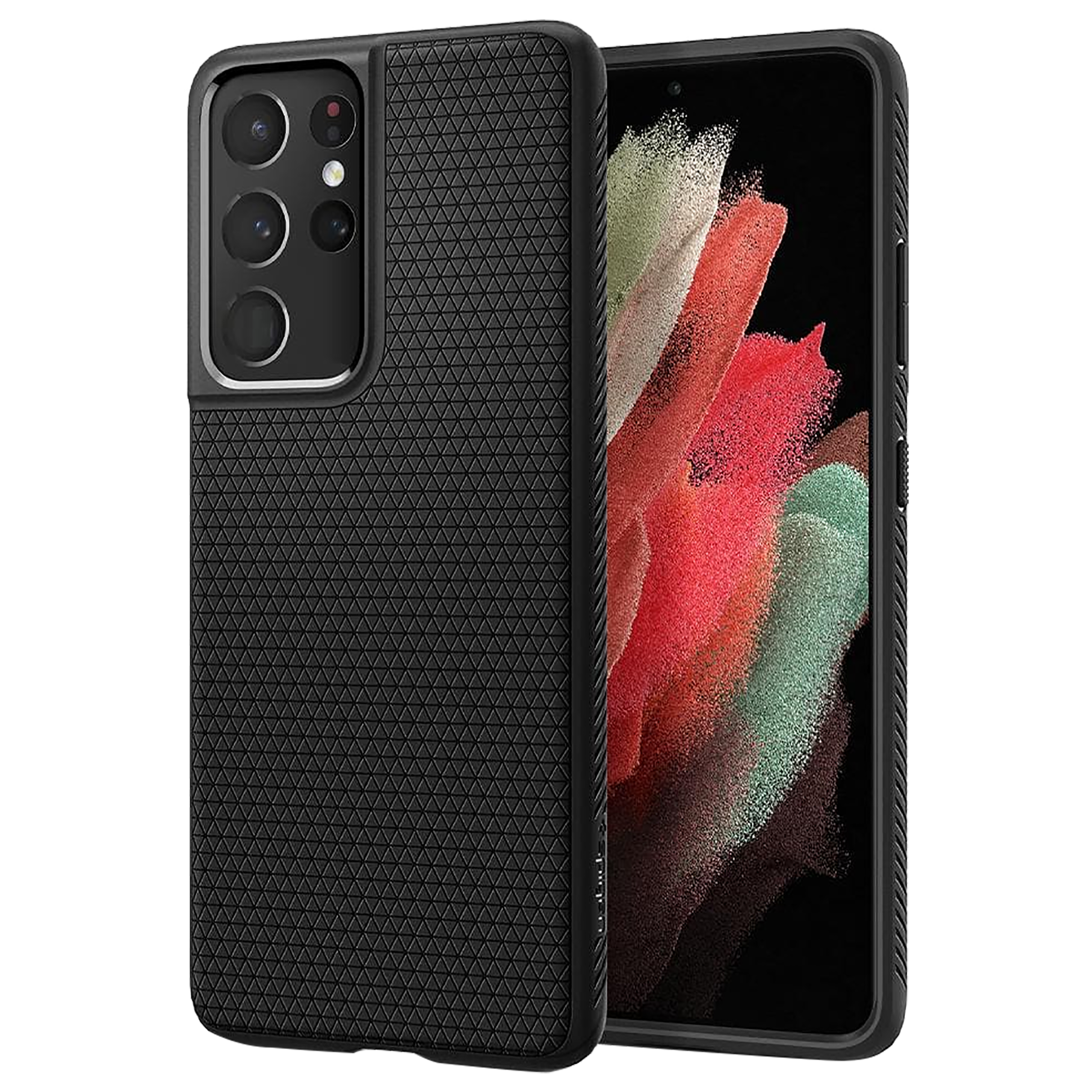 

Spigen Liquid Air TPU & PC Back Case For Galaxy S21 Ultra (Slim & Grip-Friendly, ACS02350, Matte Black), No color
