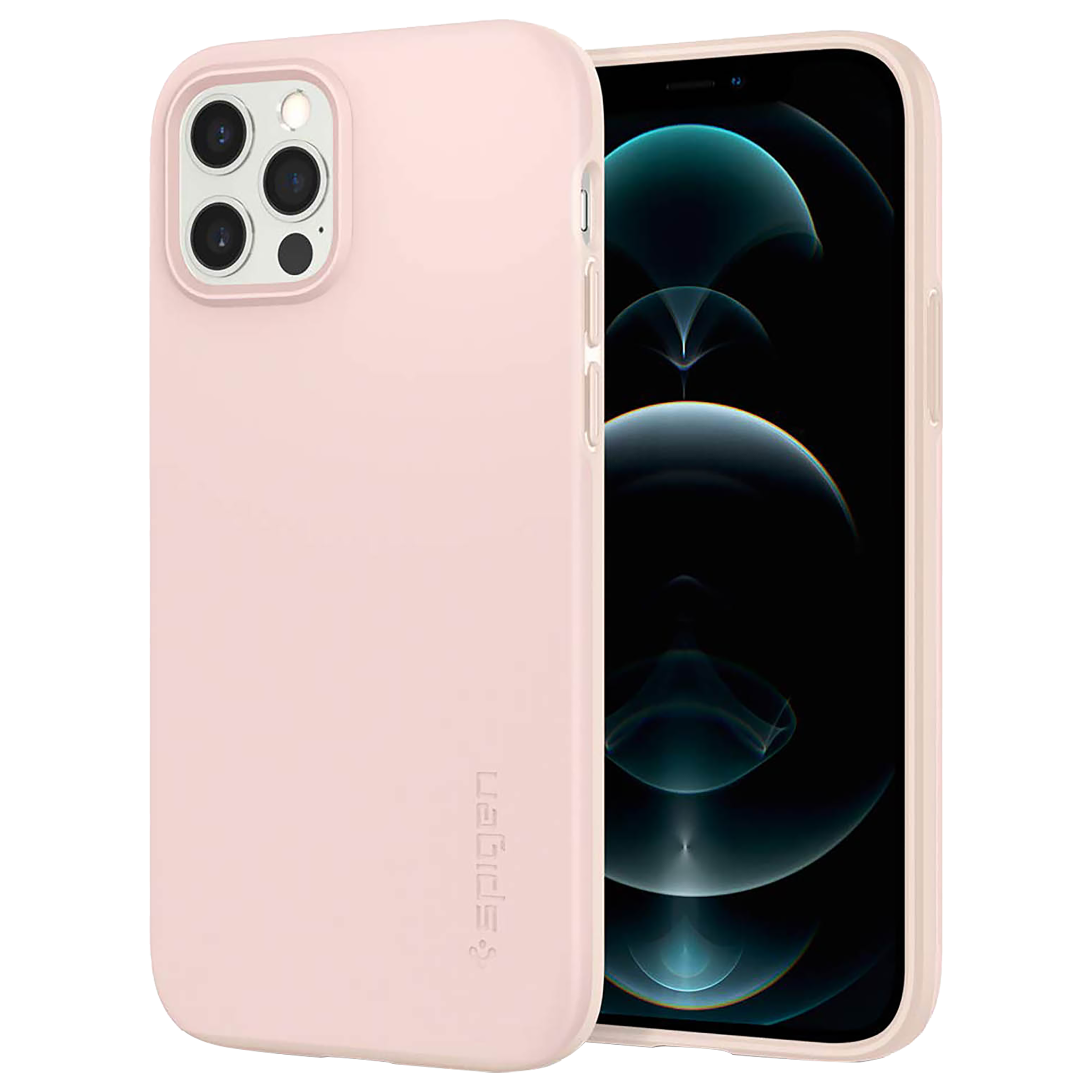 

Spigen Thin Fit PC Back Case For iPhone 12/iPhone 12 Pro (Scratch Protection, ACS02481, Pink Sand), No color